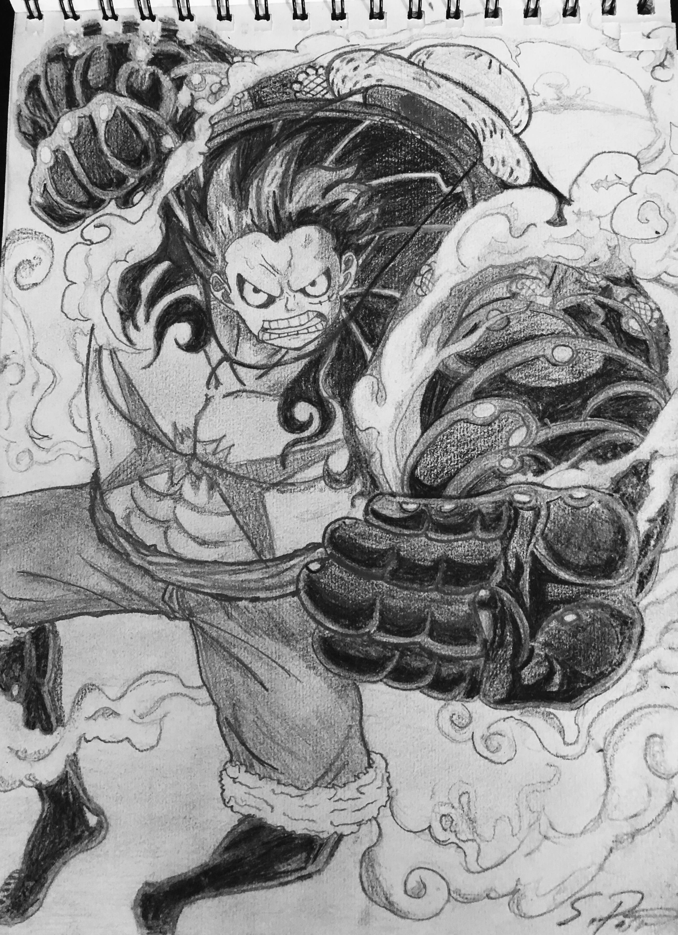 Luffy Gear 4th sketch / GOMU GOMU... r/OnePiece