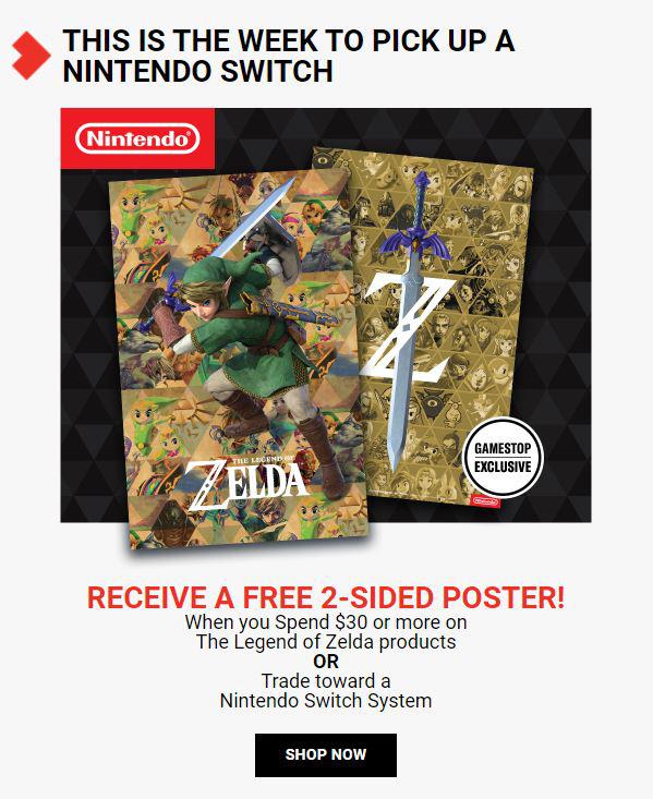 Email Receive a FREE 2Sided Poster When you Trade in for a Nintendo