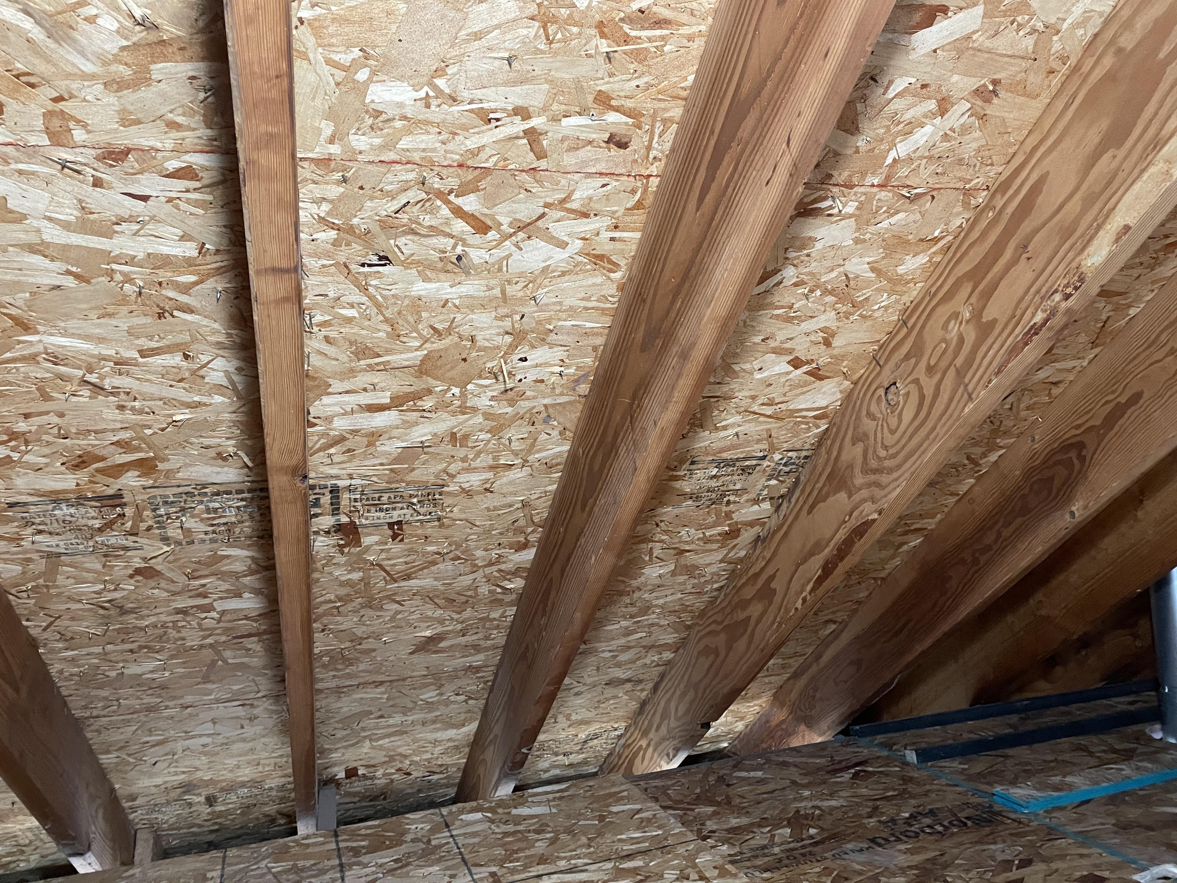 Looking to hang strut from roof rafters. How can I attach threaded rod