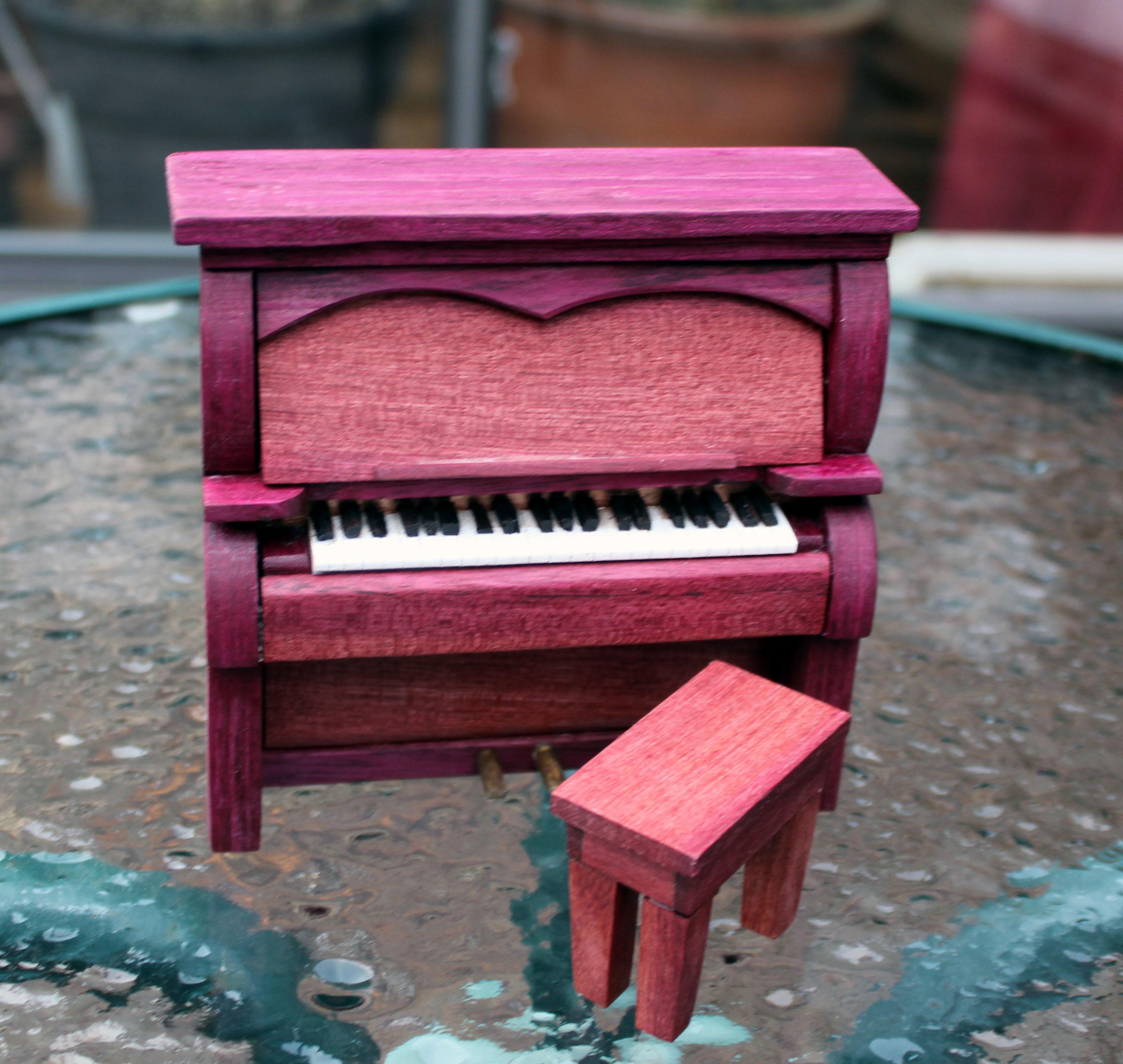 A one inch scale piano I made from purple heart r/Dollhouses