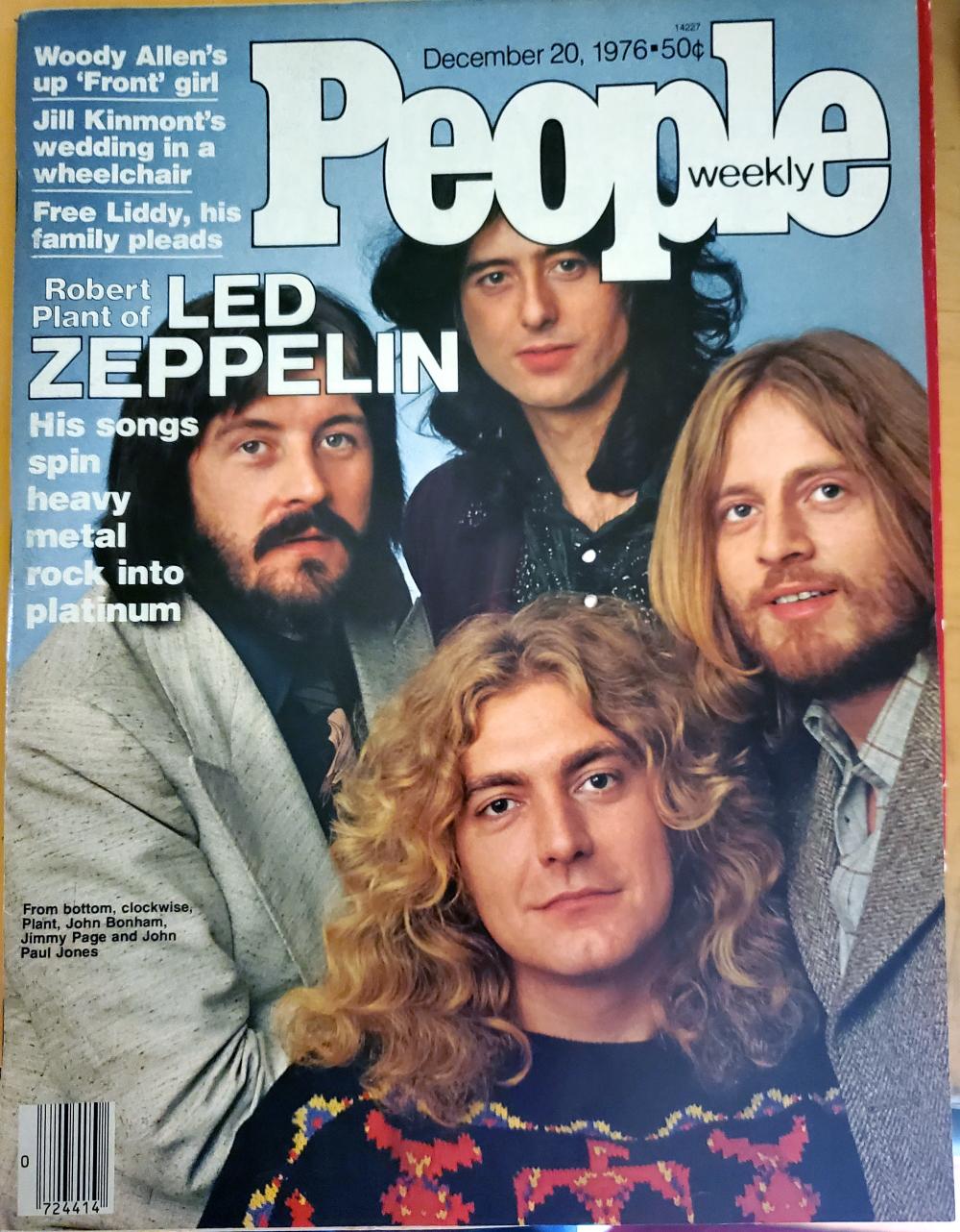 Led Zeppelin People Magazine, December 20th, 1976 nice band cover