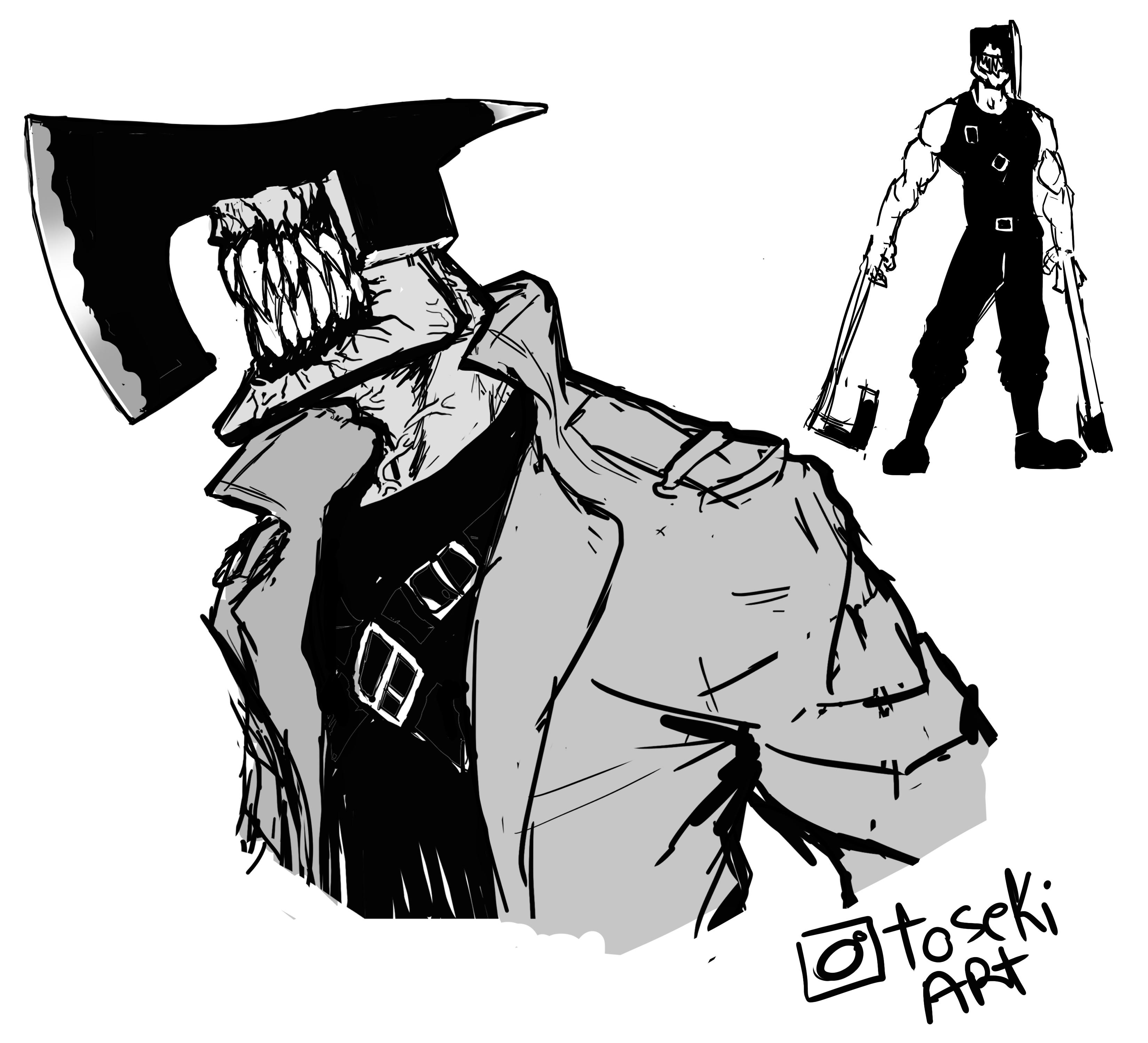 i draw zombie man from One Punch Man as the Axe devil r/ChainsawMan