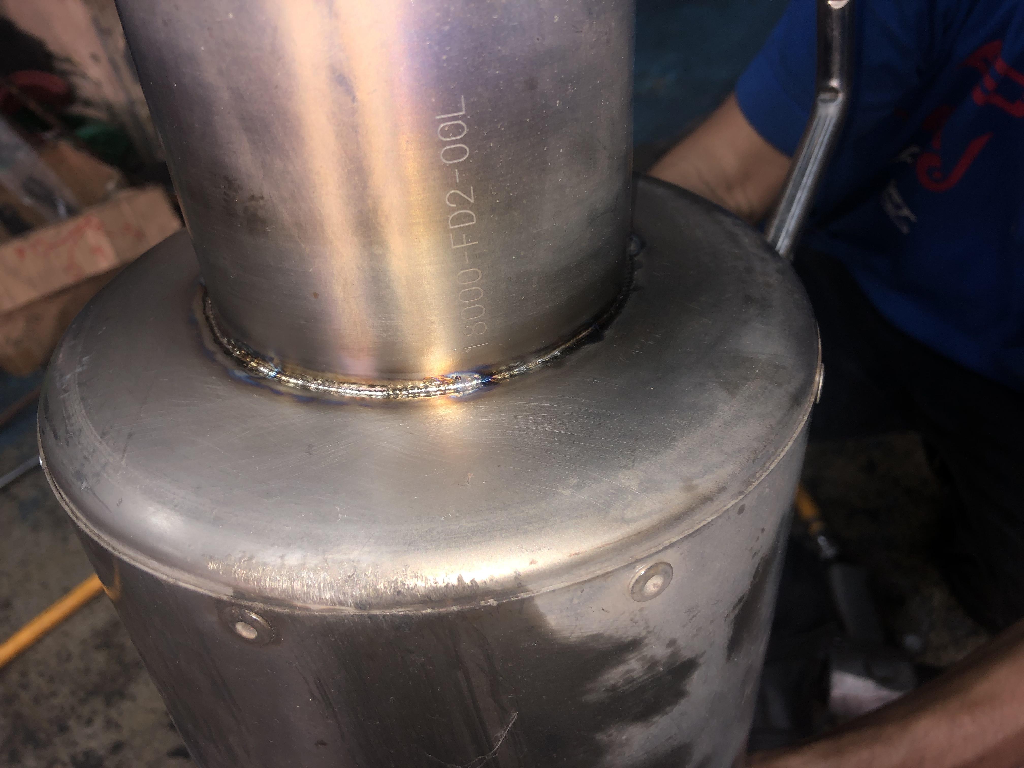 Titanium weld on an exhaust. I don’t know anything about welding but