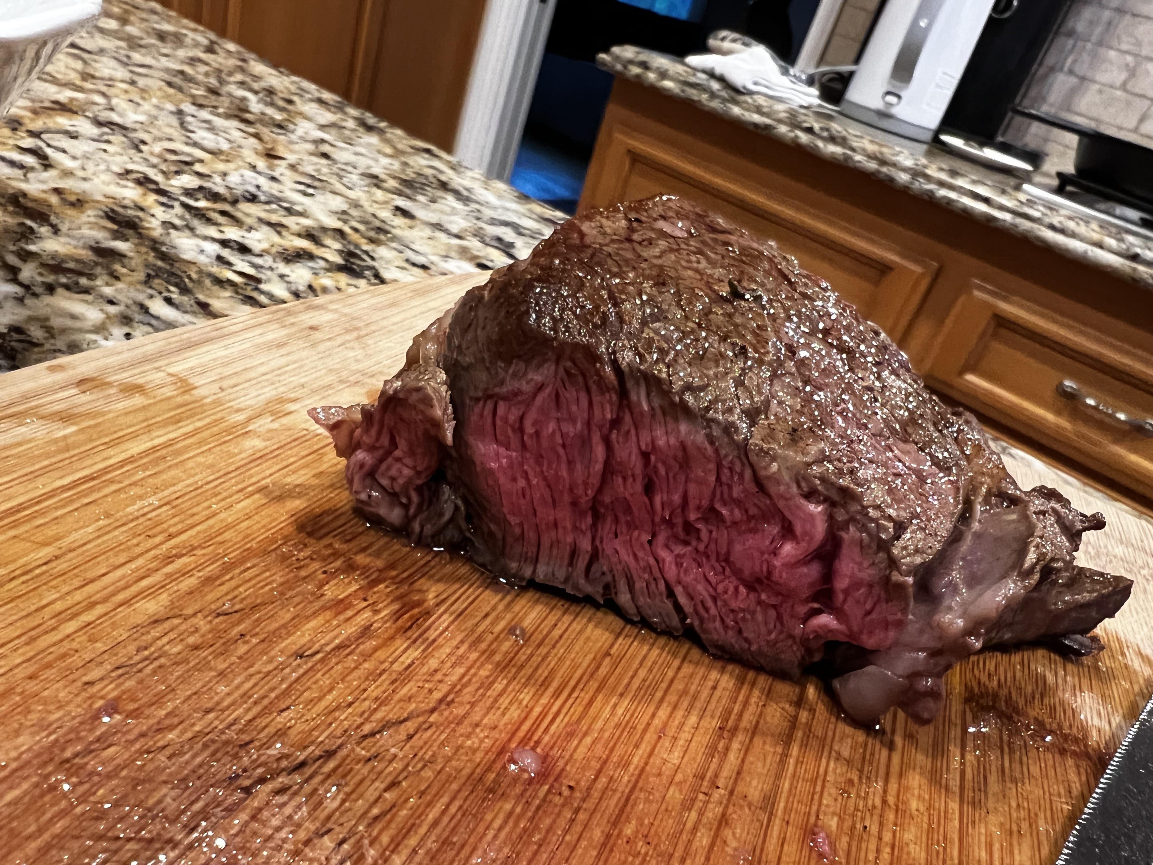 First time cooking a steak, Is this good? I basted it in a cast iron