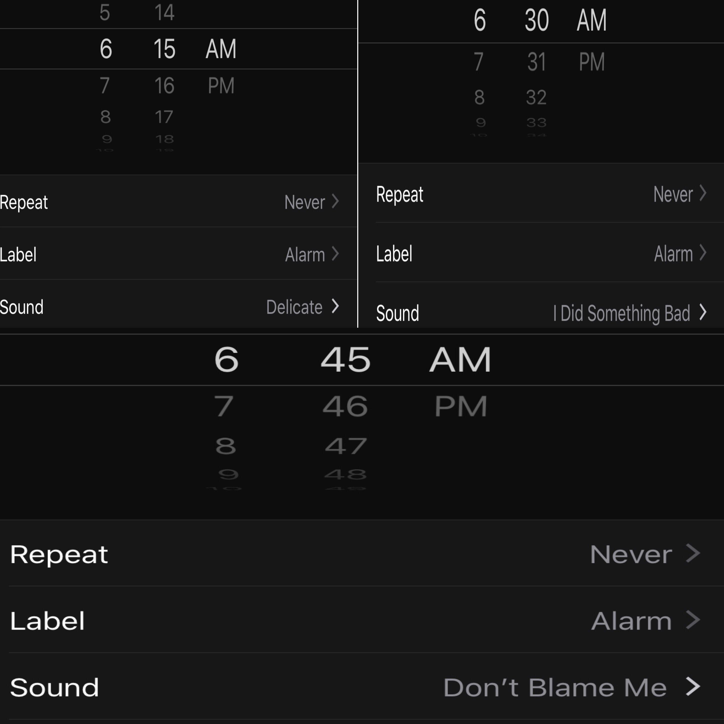 Set my morning alarms to wake me up with my 3 favorite songs atm from reputation