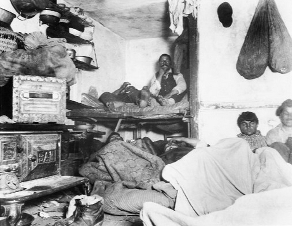 Lodgers in a Bayard street tenement, NYC. ca.1888. (Image Jacob Riis