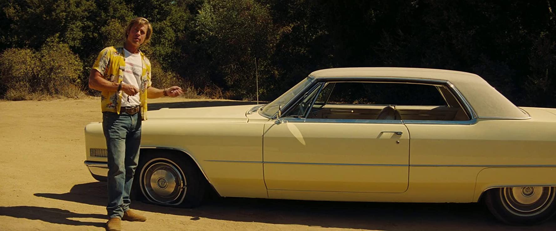 The 1966 Cadillac DeVille driven by Brad Pitt and Leonardo DiCaprio in