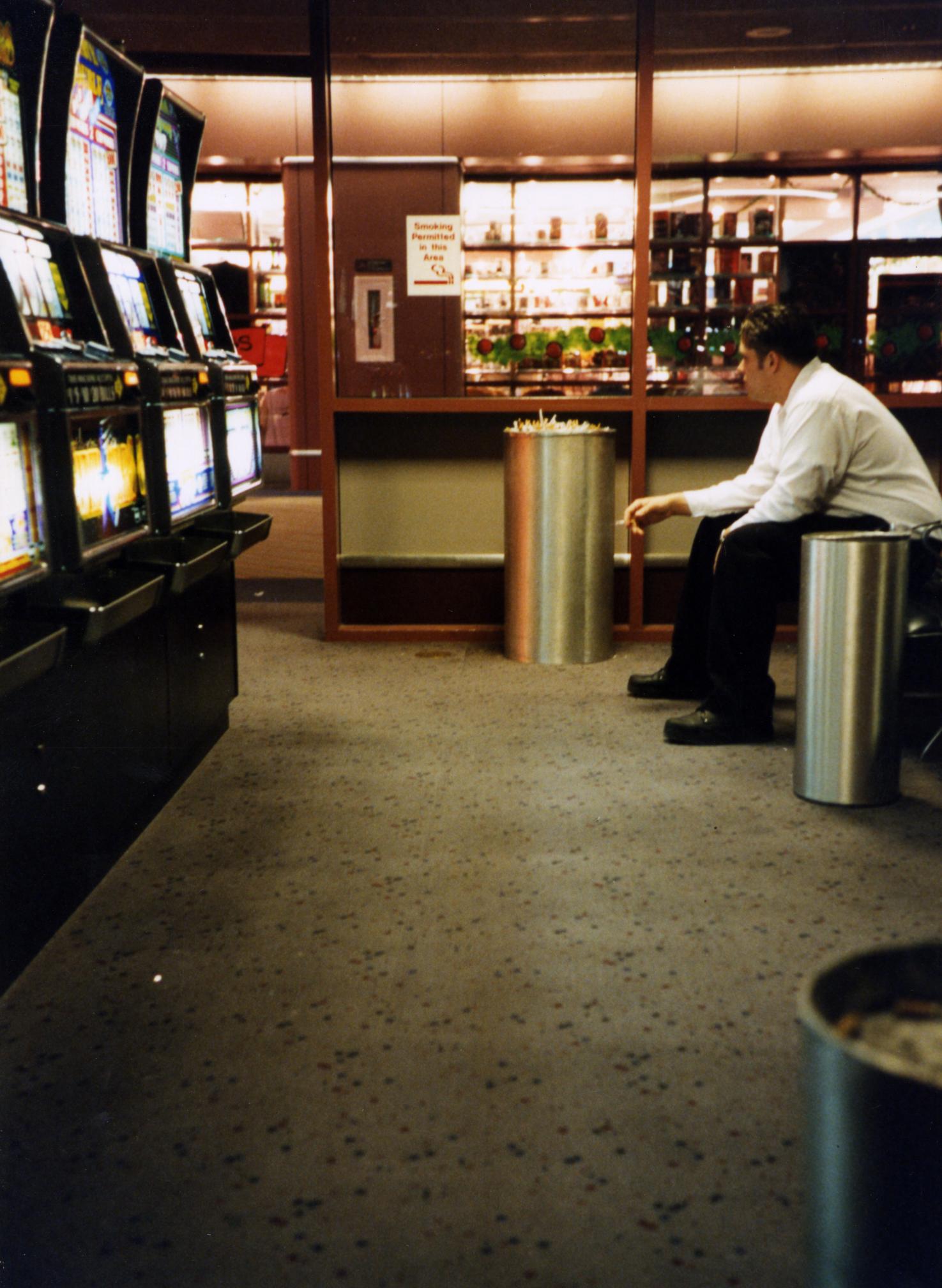 The carpet in the smoking room at the Las Vegas airport has a