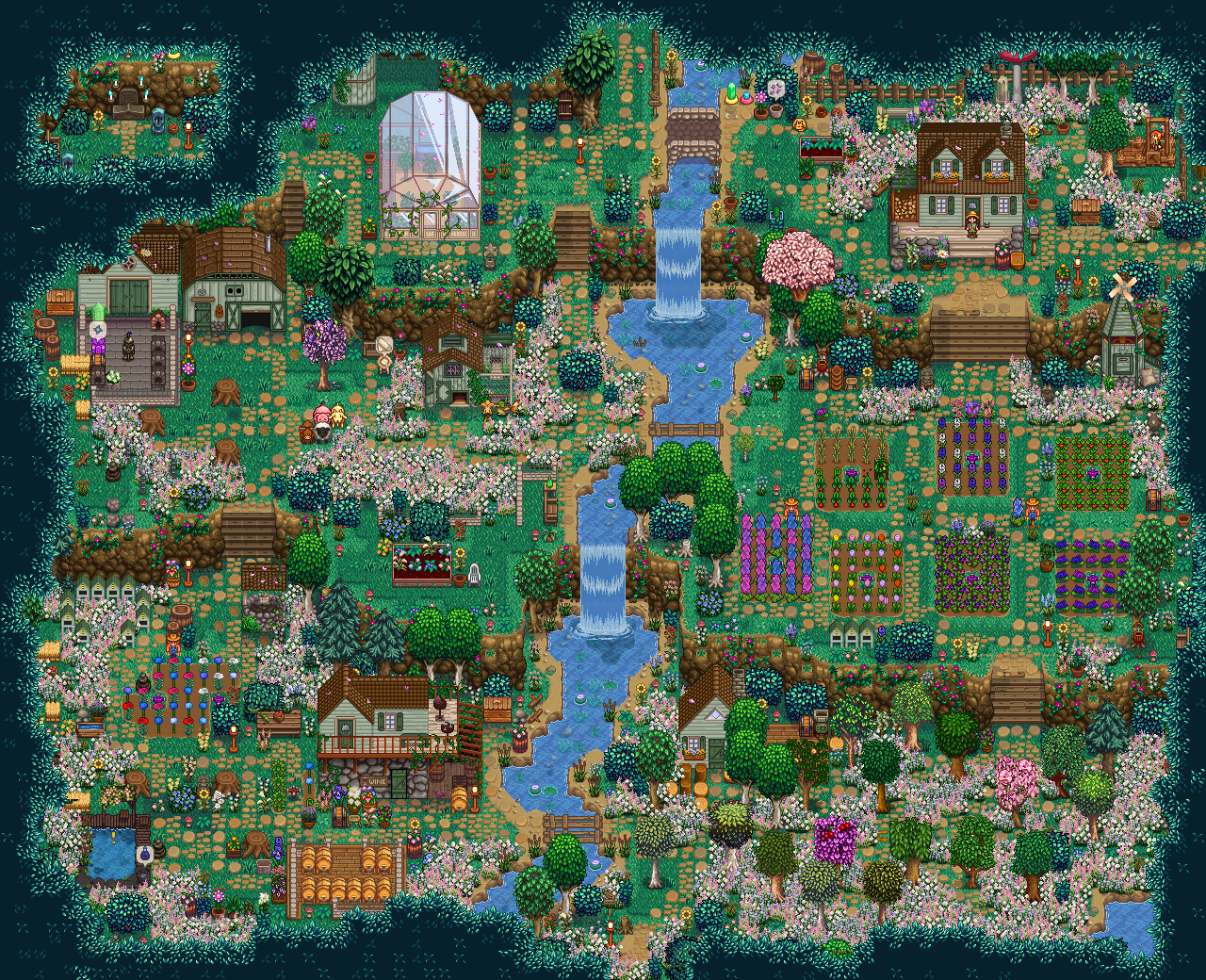 Lavender Farm Spring Year 4. Finally happy with the layout! Farm mod