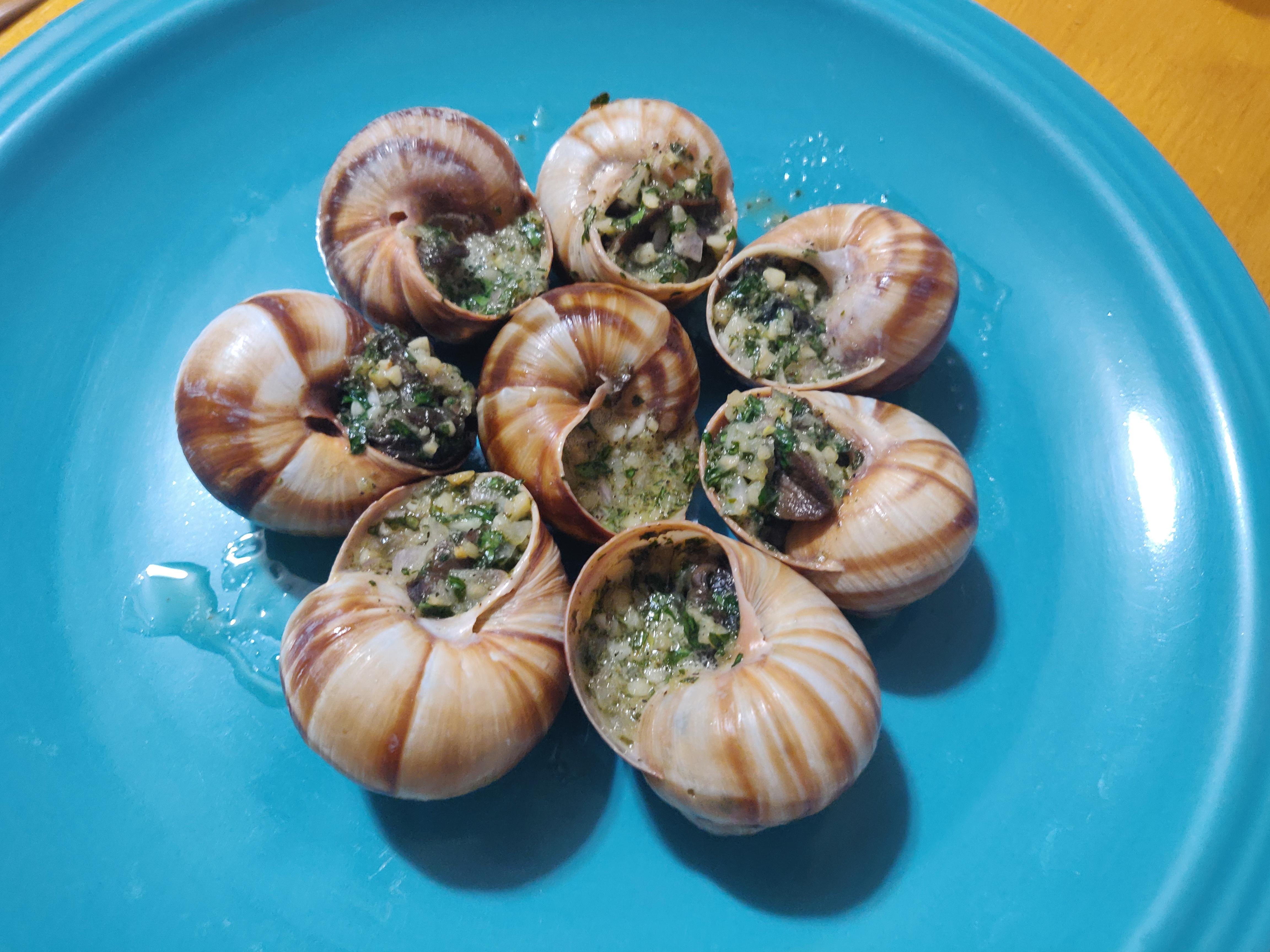 [homemade] Escargot in ParsleyShallot butter r/food