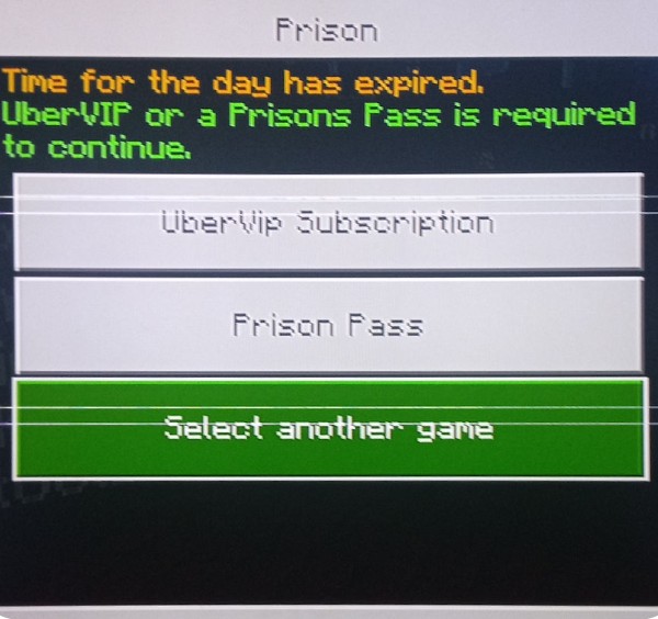 have to pay to play for more than 20 minutes Minecraft