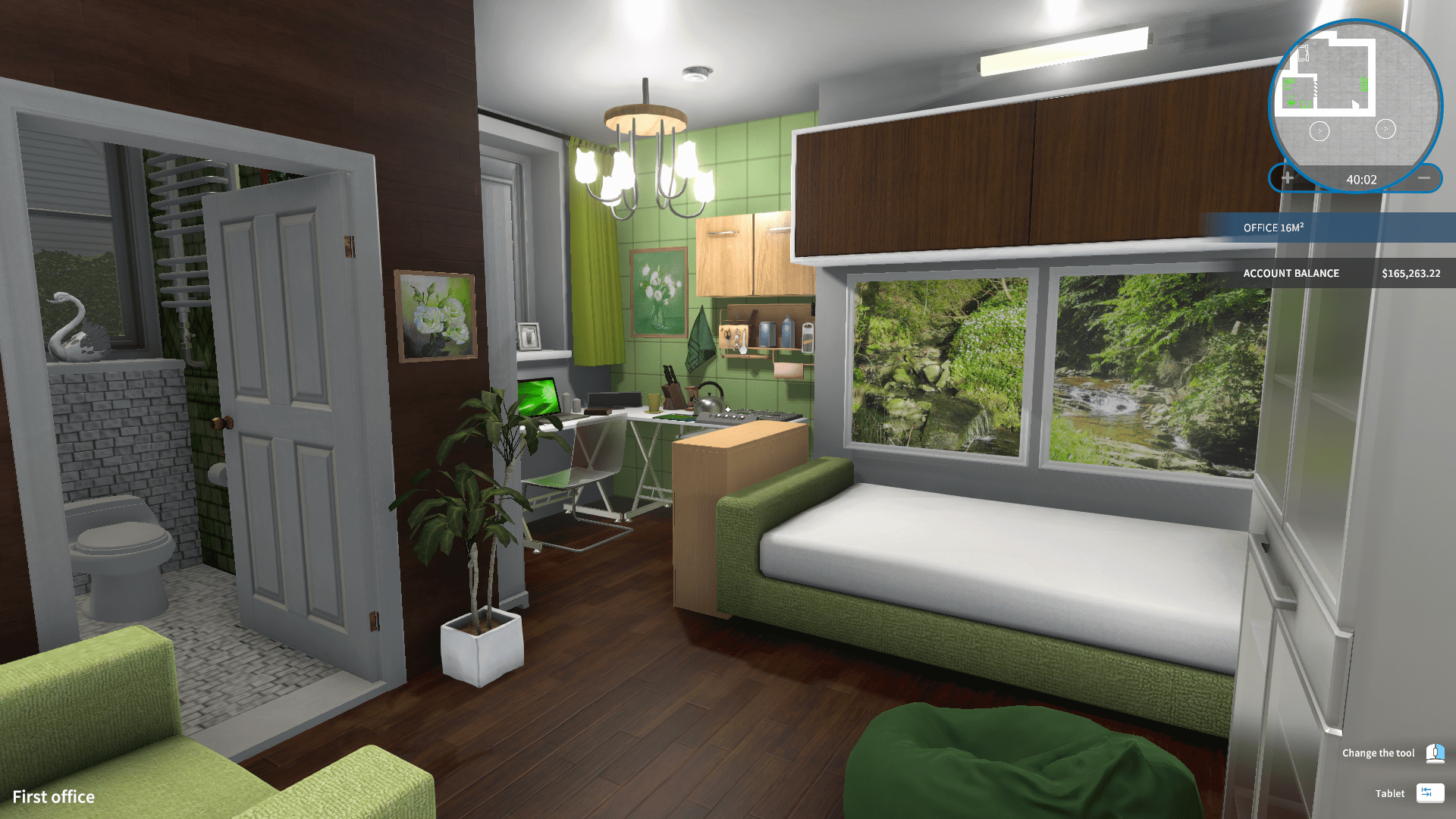 Just finished remodeling the first office into a modern/earthy tiny