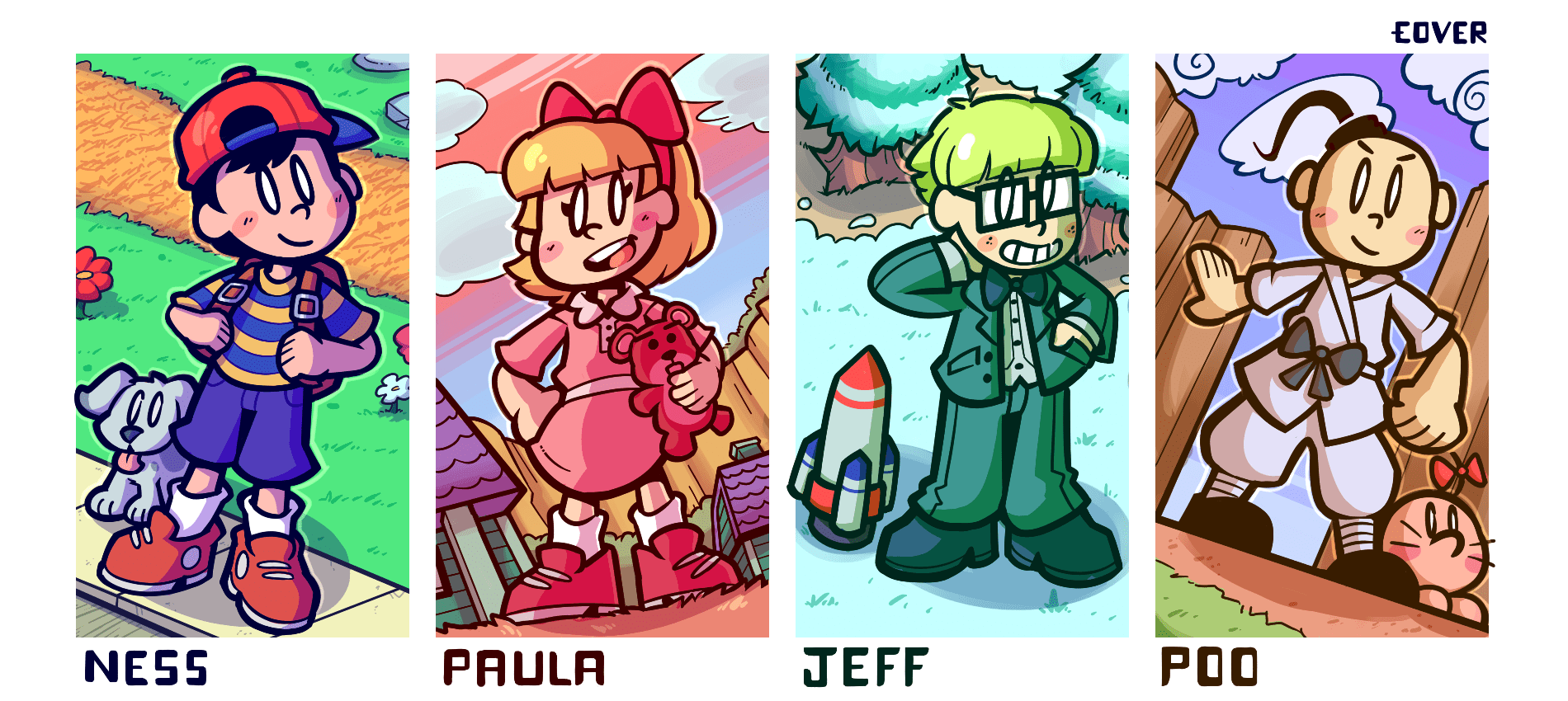 Drew the Earthbound Cast r/earthbound