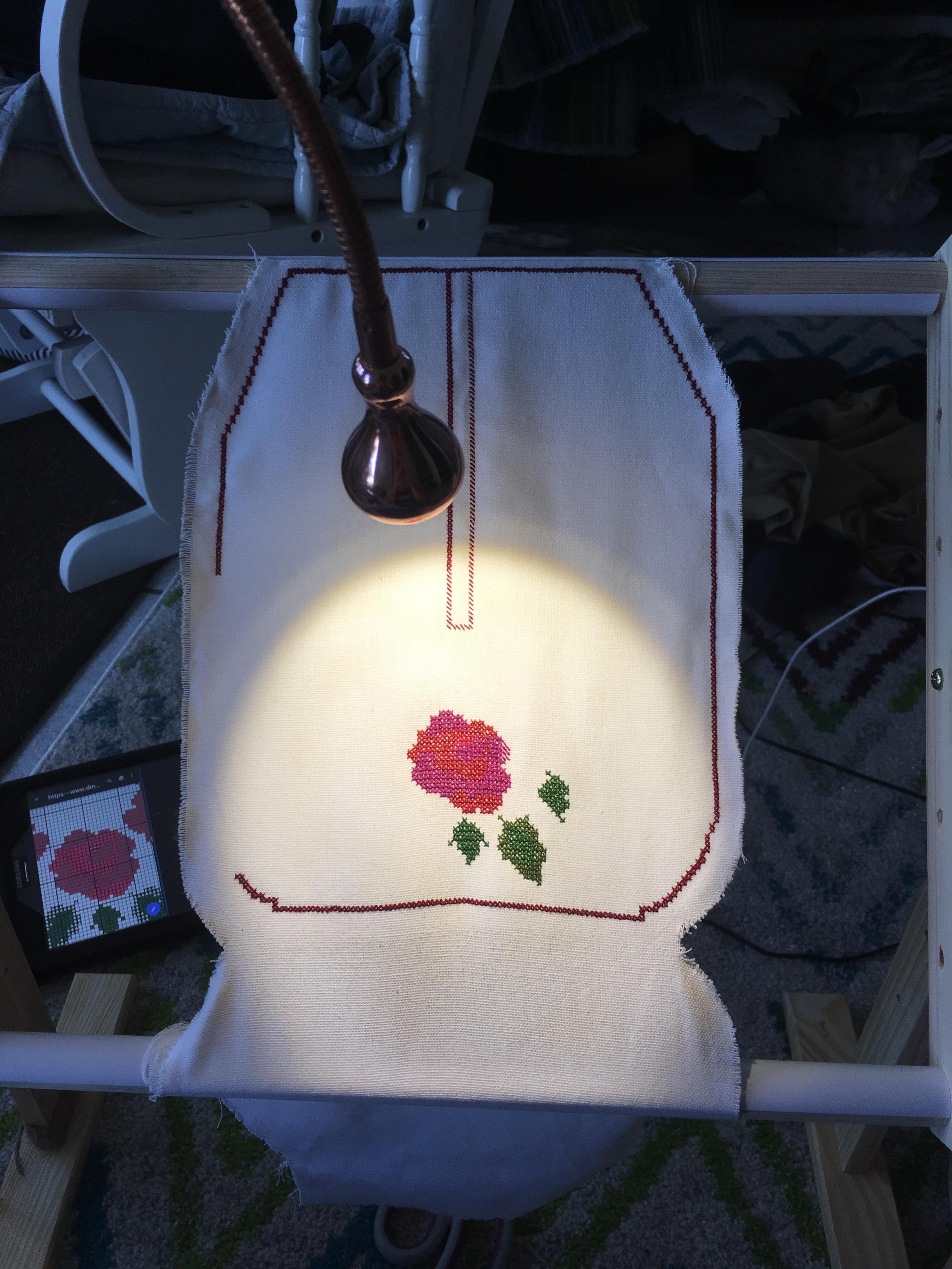 New Embroidery Stand! So happy to make my historical needlework easier