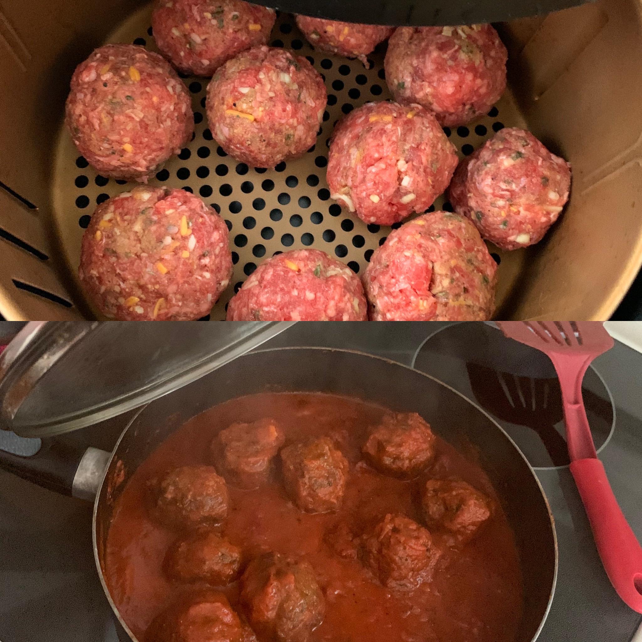 Air fryer meat balls. to take a done photo before putting them