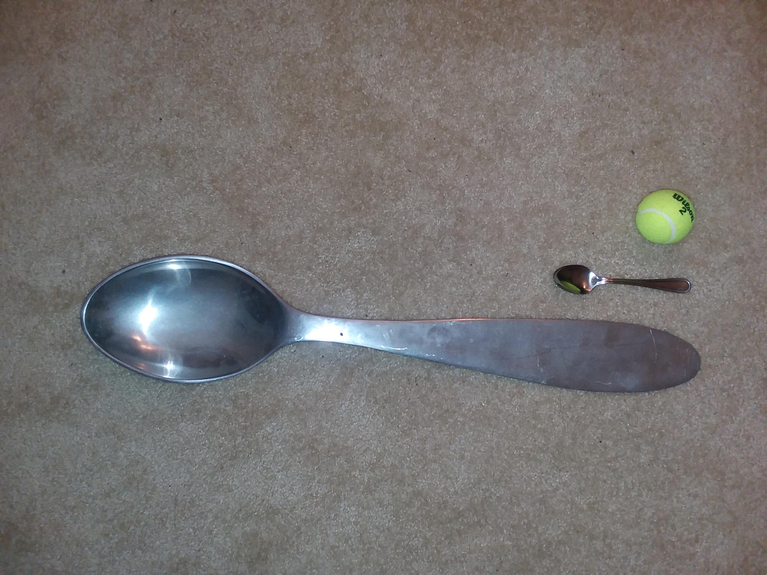 my dad brought a giant spoon from work... r/mildlyinteresting