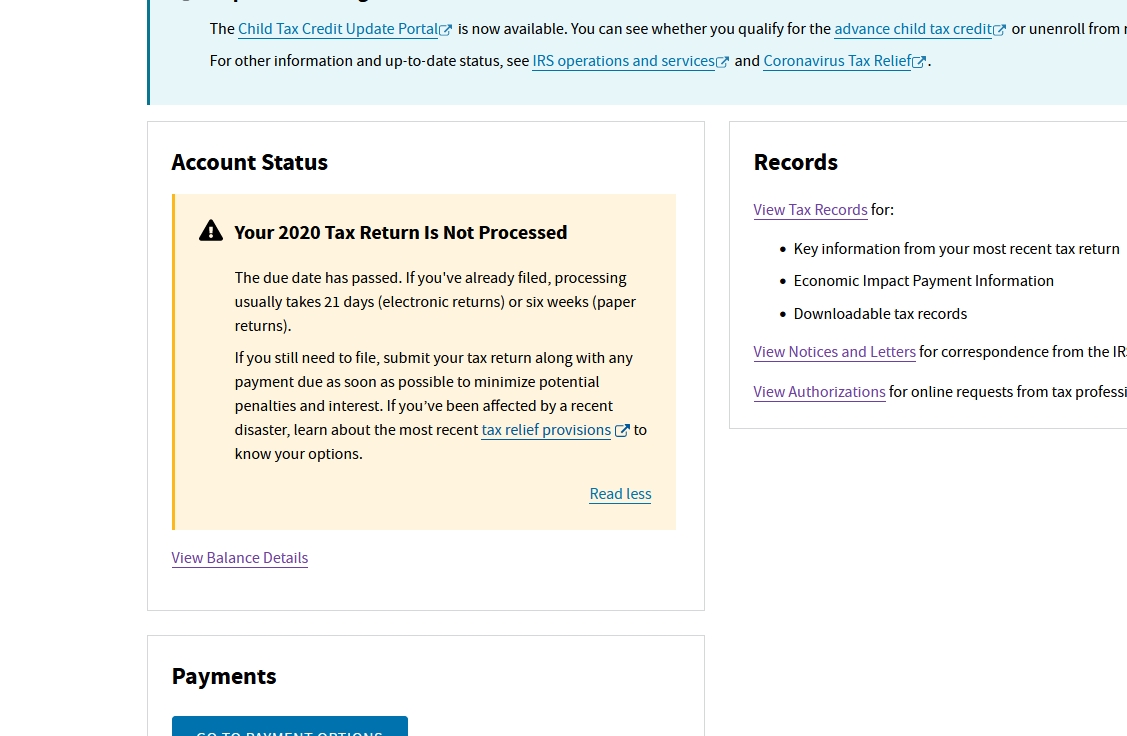 Your 2020 Tax Return Is Not Processed r/IRS