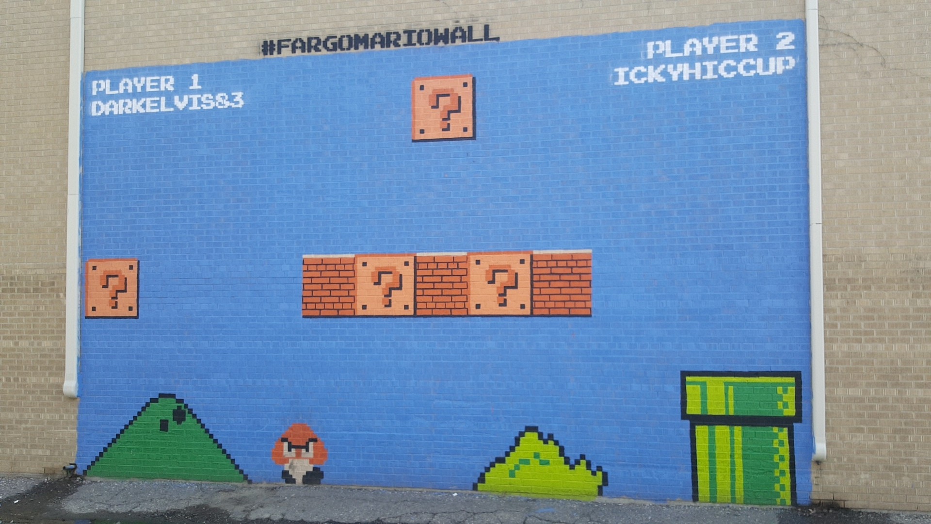 I found a Super Mario Bros. mural in downtown Fargo, ND. retrogaming