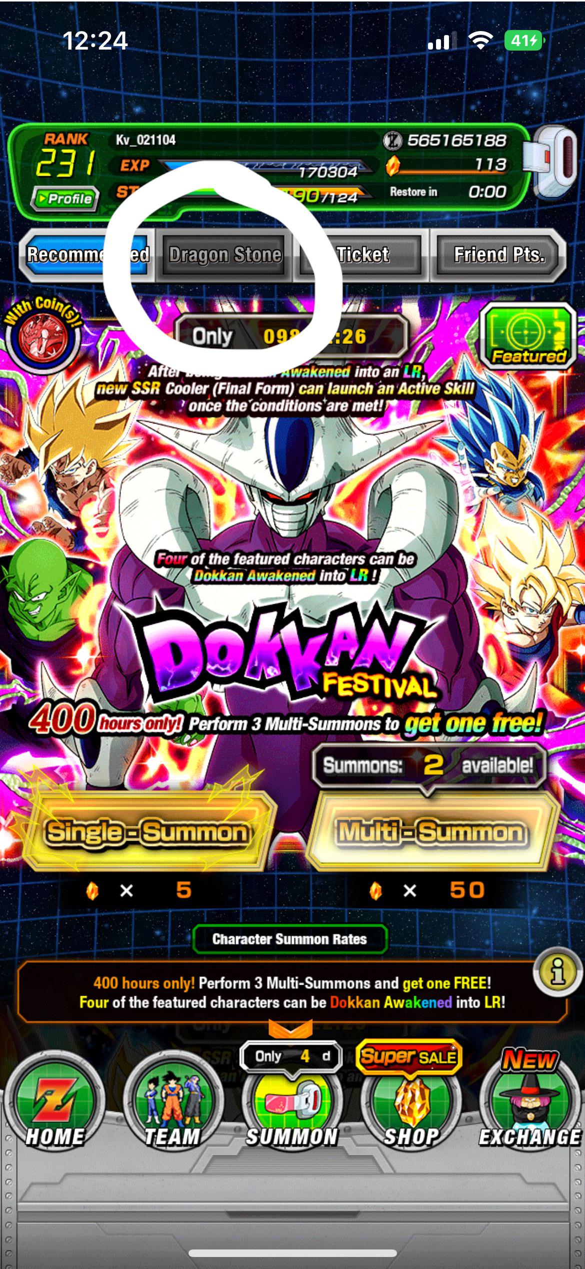 Why is the dragon stone option blacked out? I need to summon supreme