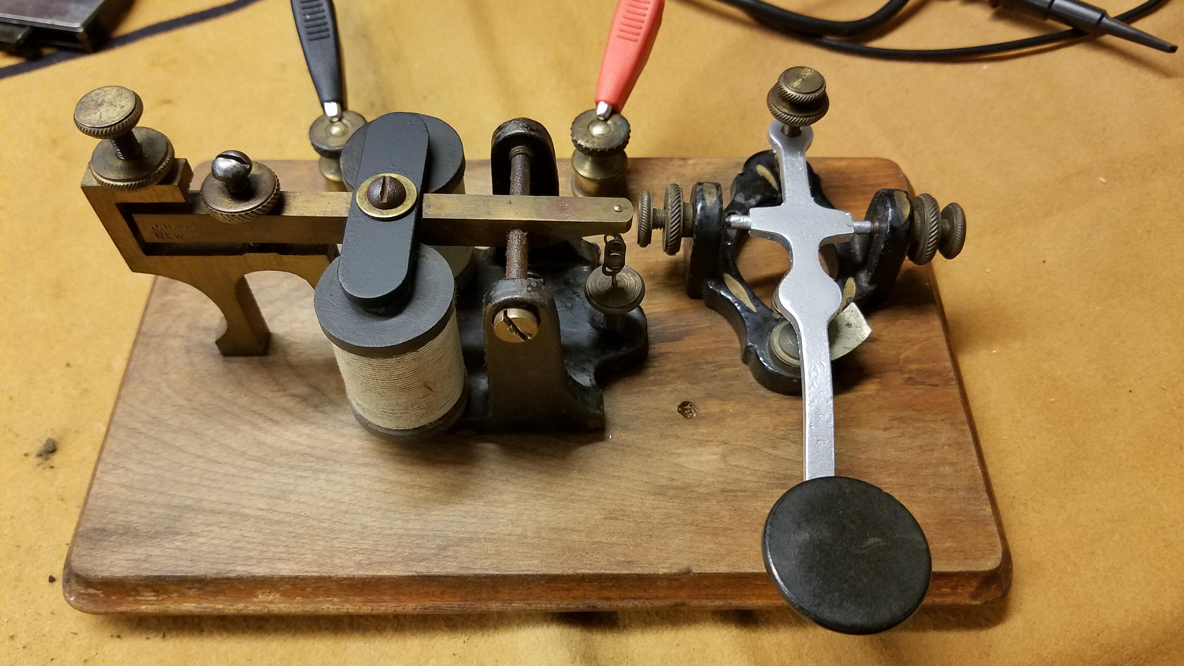 Finished operational restoration of 1890s telegraph key and tapper. All
