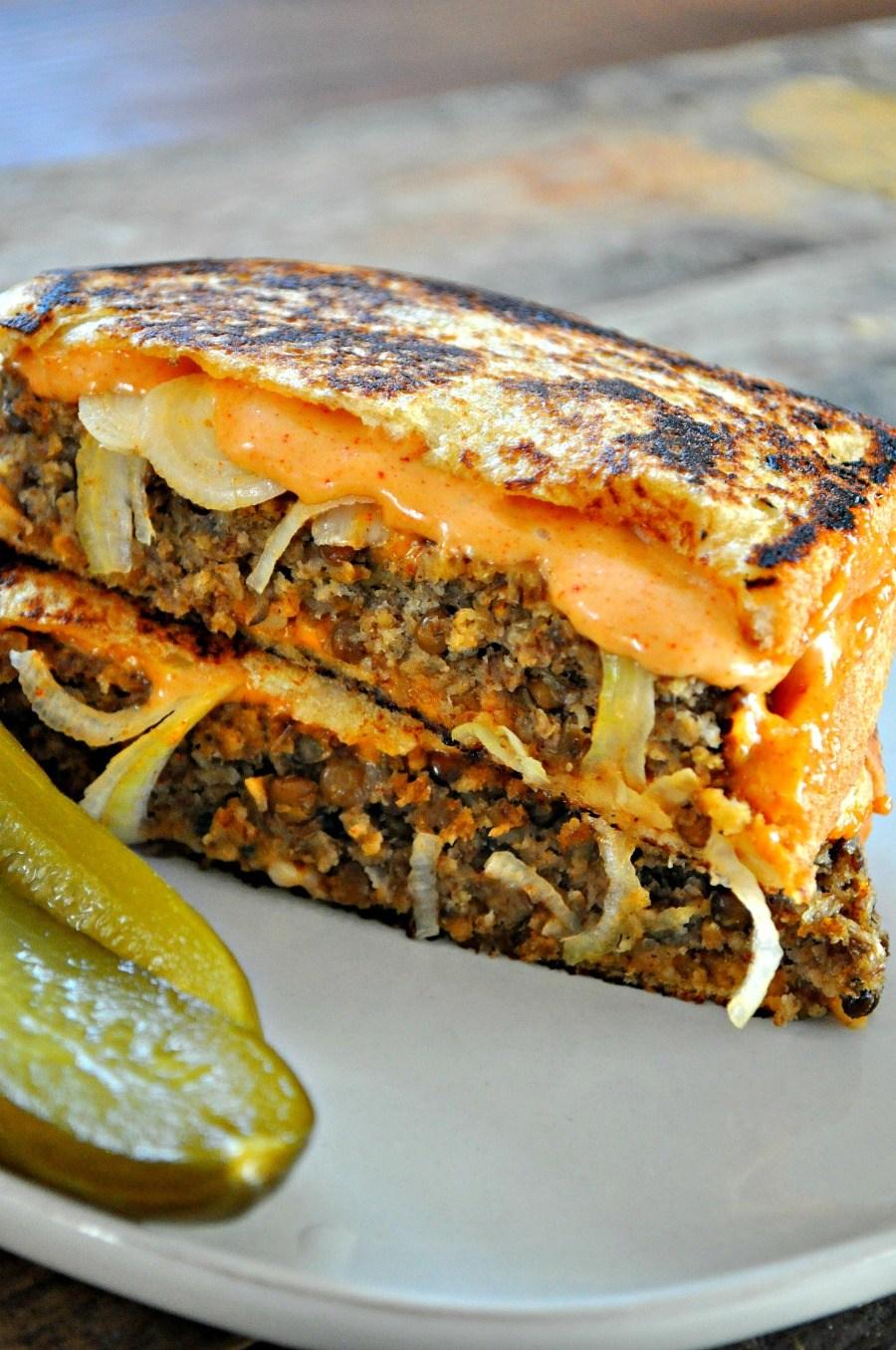 Vegan Lentil Frisco Melt r/veganrecipes