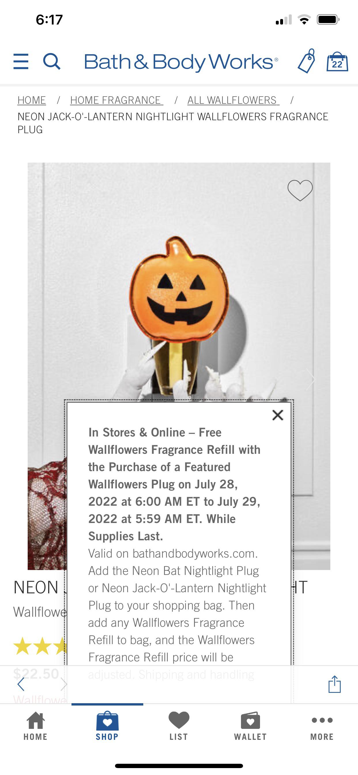 Wallflower Plug & Free Refill Promo r/bathandbodyworks