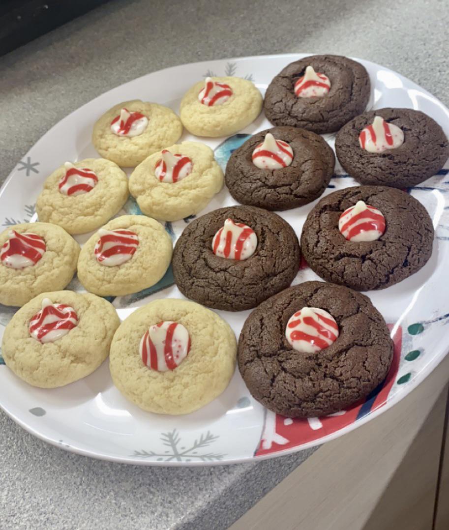 I make these candy cane kiss sugar cookies every holiday season and