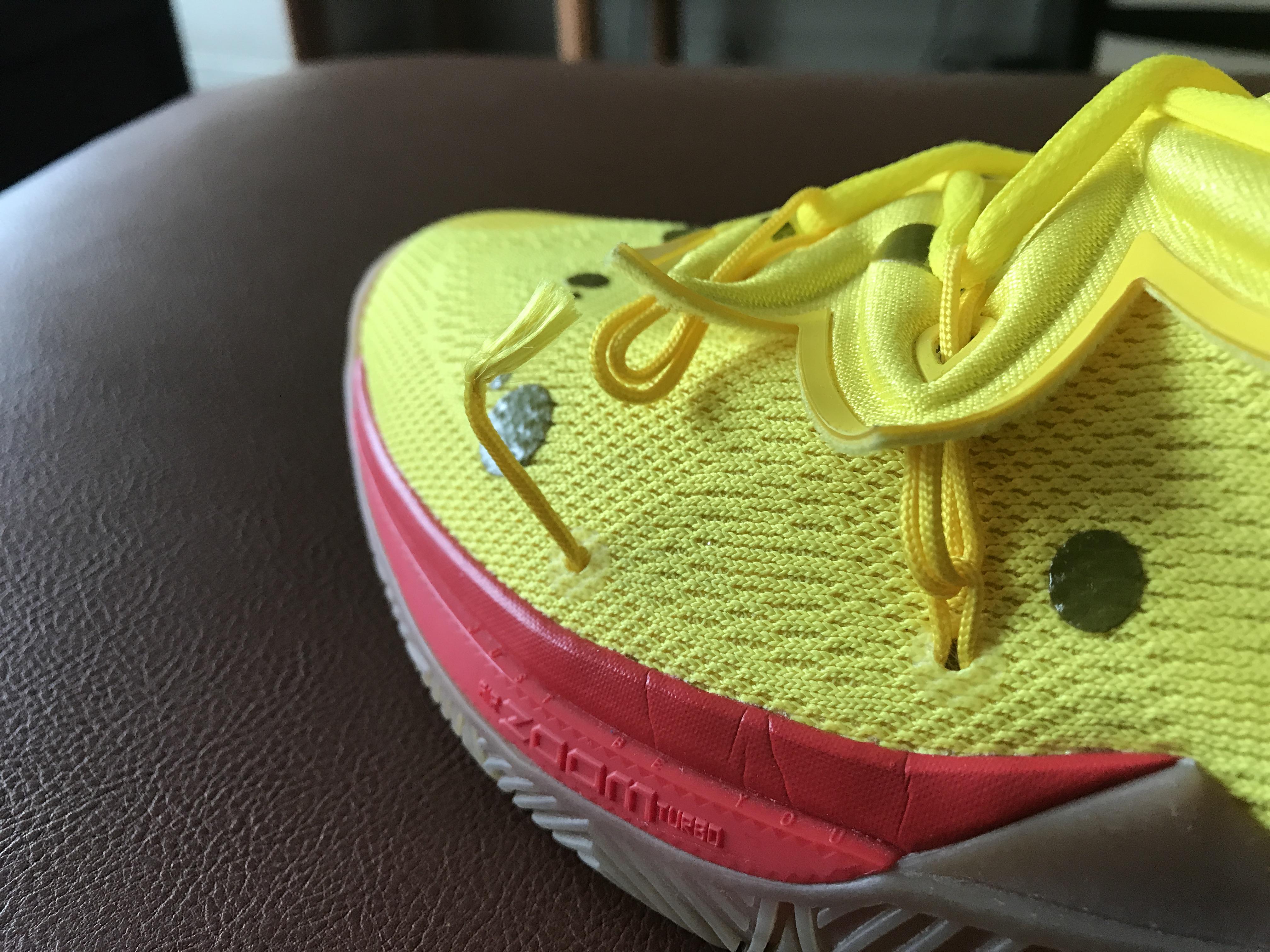 I got these awesome spongebob themed basketball shoes during the summer