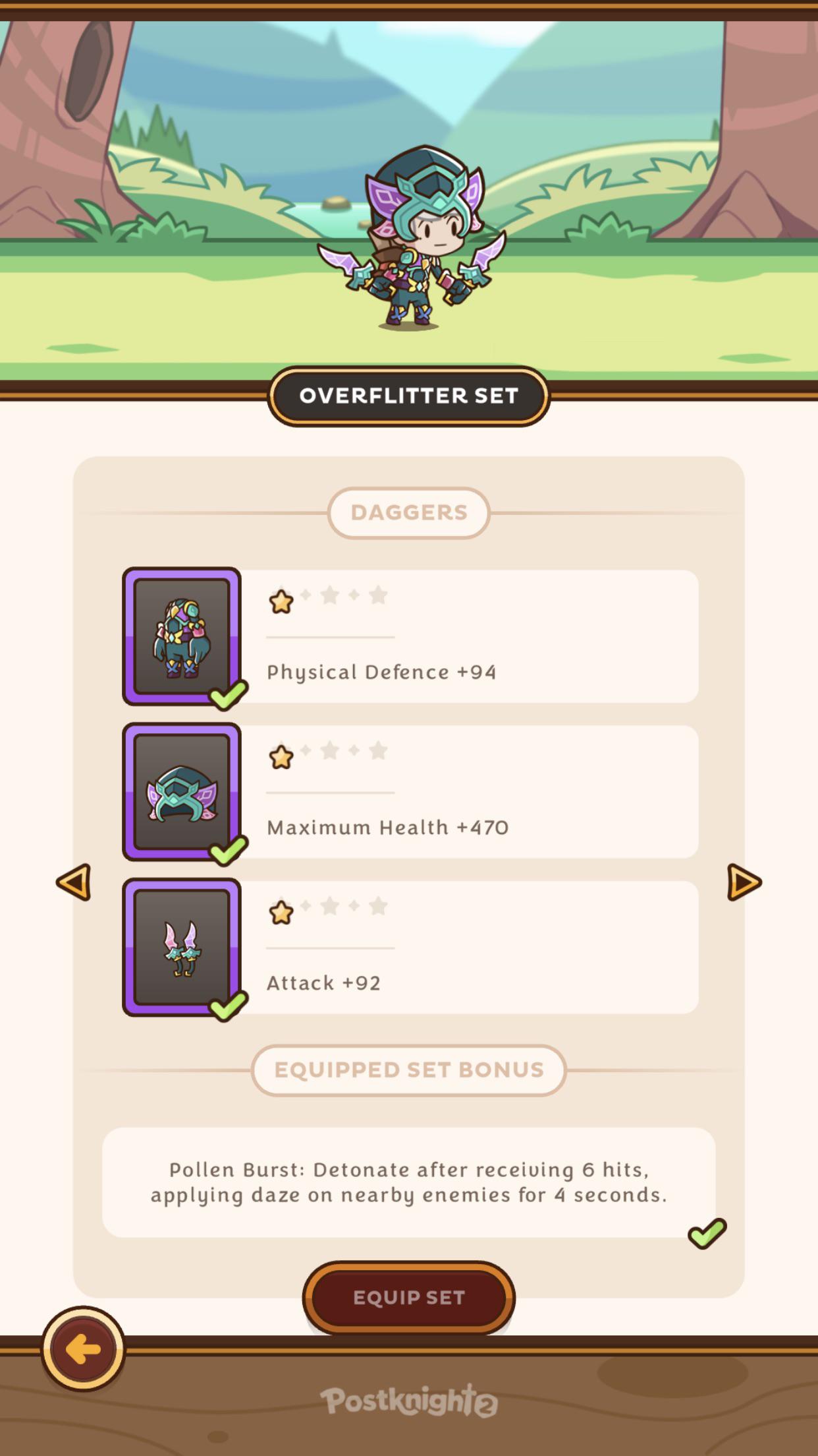 Overflitter set. What does the daze do? r/PostKnight2