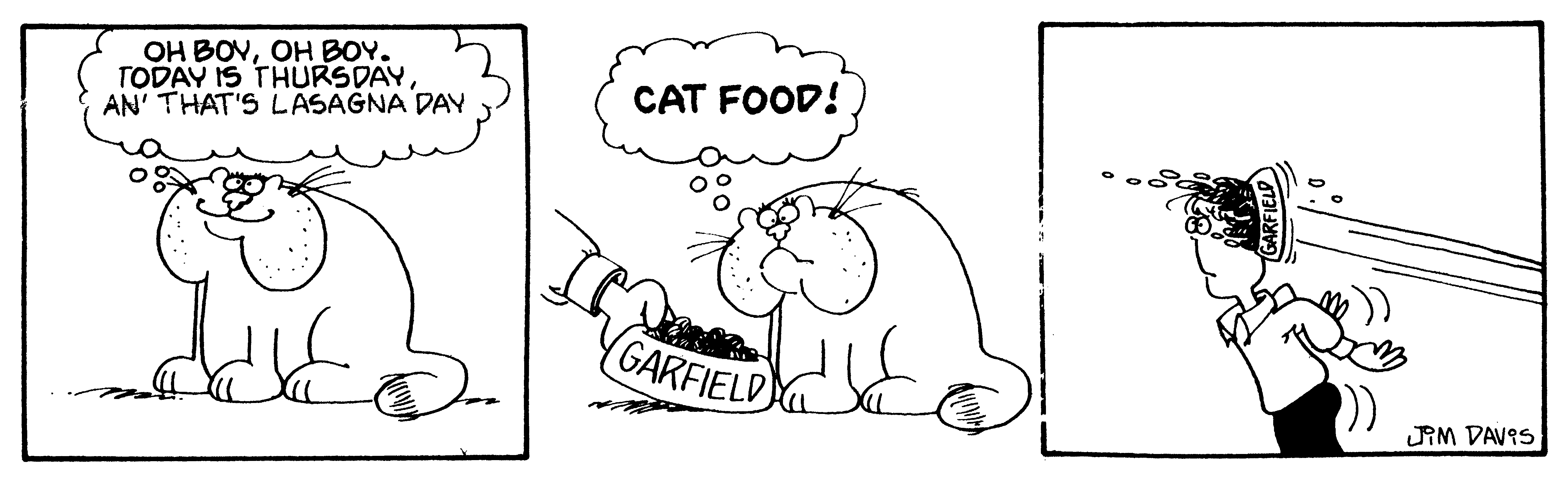 I just discovered that the original Garfield comics (19731977) had no
