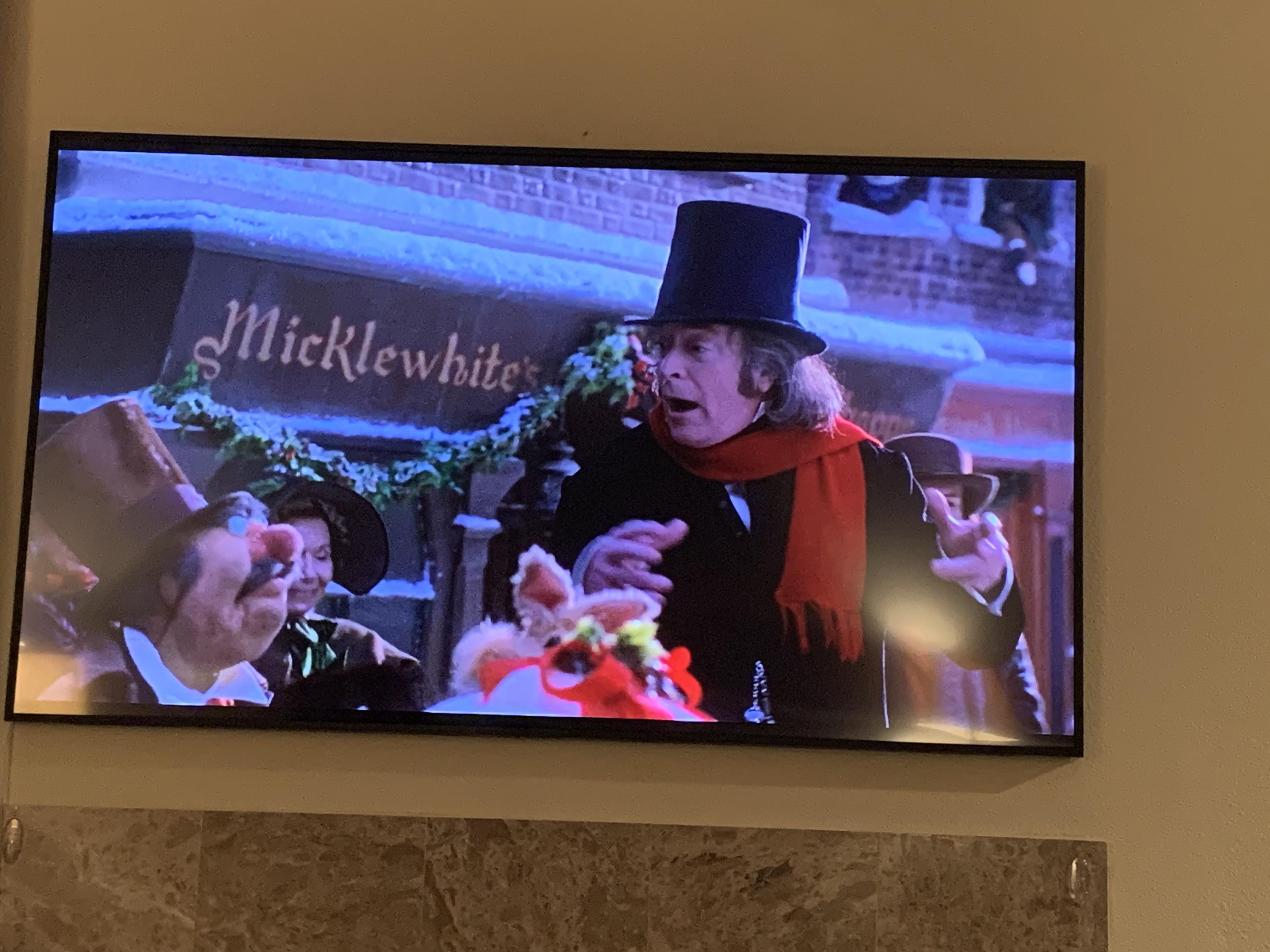 Muppet Christmas Carol Michael Caine In The Muppet Christmas Carol, 1992, Michael Caine walks by a store