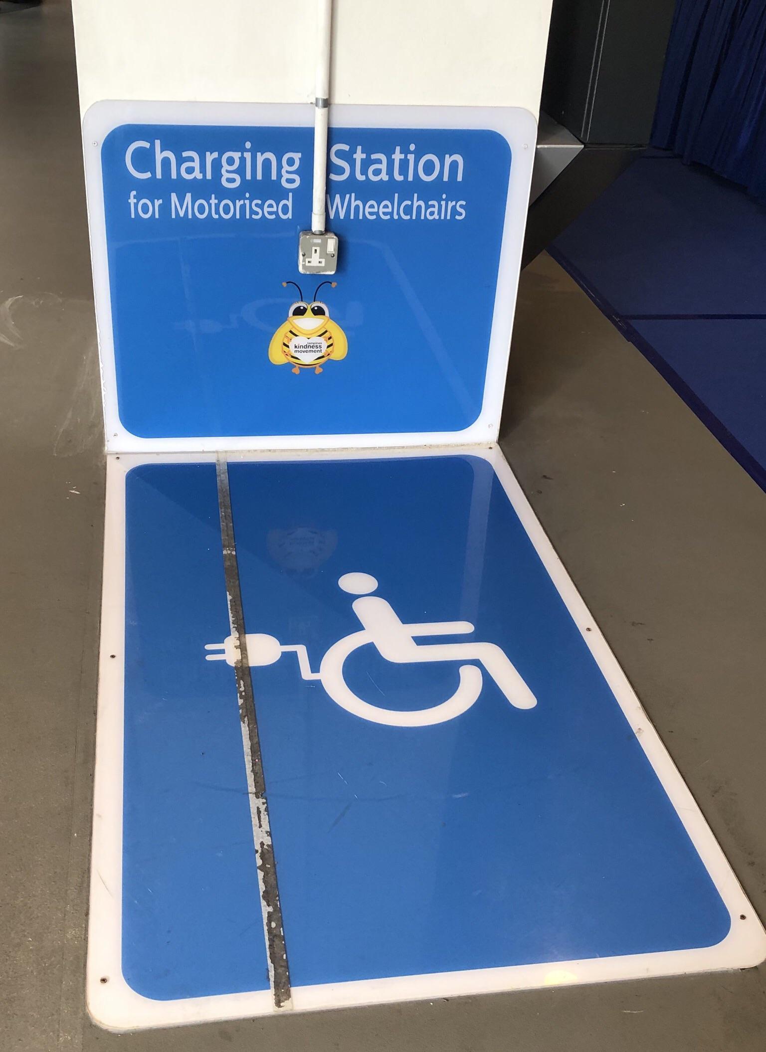 Charging station for motorised wheelchairs at a local mall r