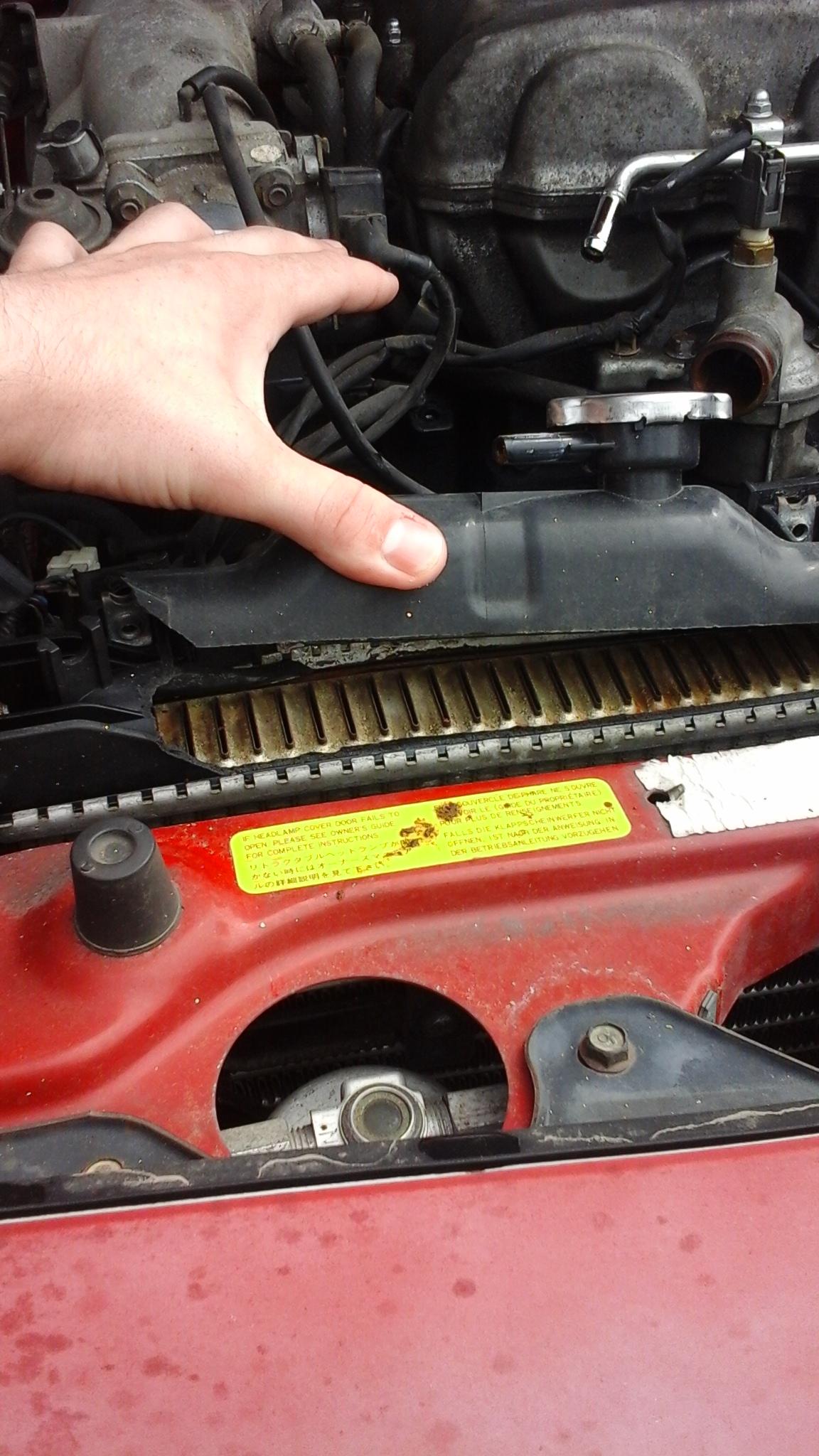 Alternator belt came off and grabbed the upper radiator hose and ripped