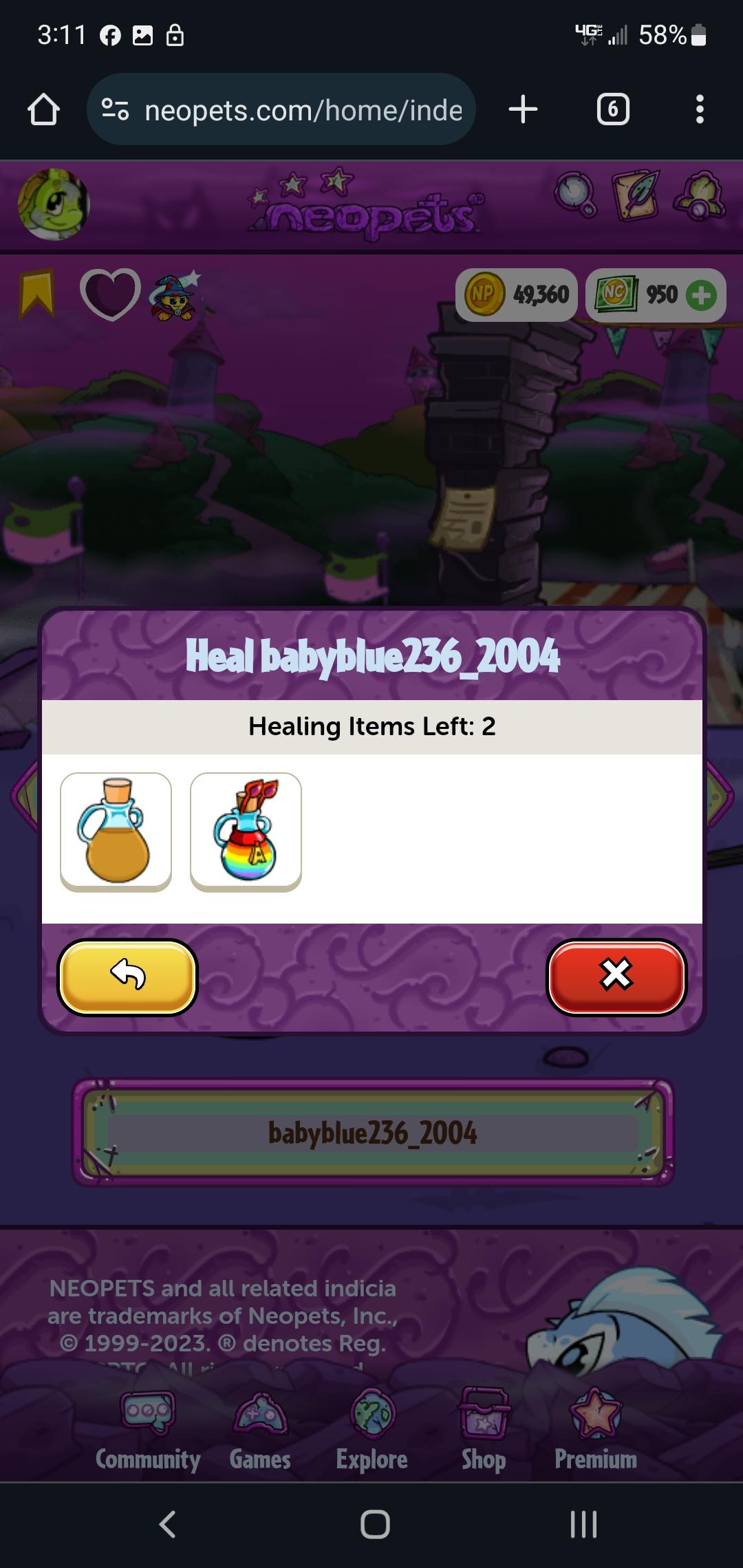 Since when are morphing potions healing items? r/neopets