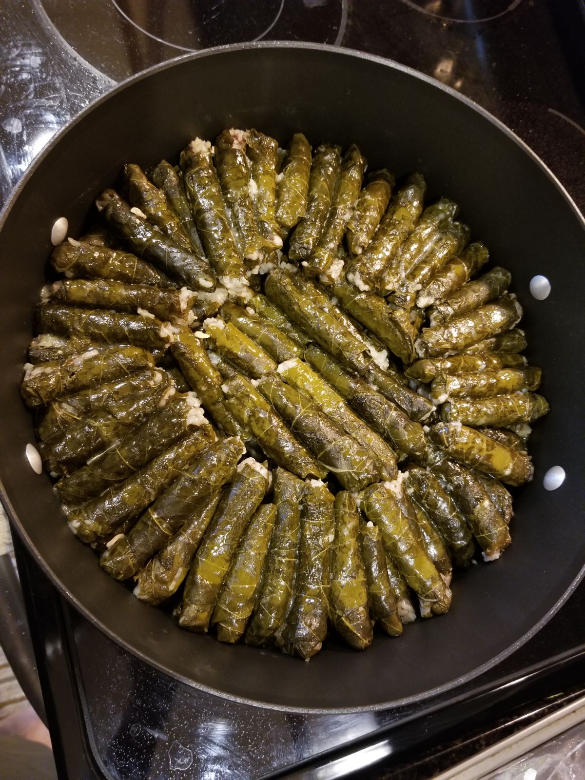 [I ate] Homemade grape leaves stuffed with rice and beef [OC][1200x1600