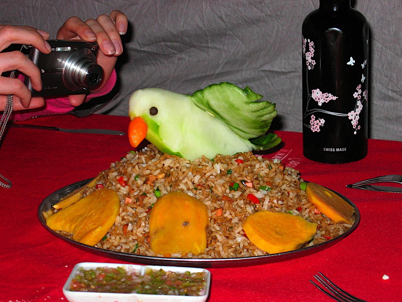 [I ate] Fried rice with a cucumber parrot r/food