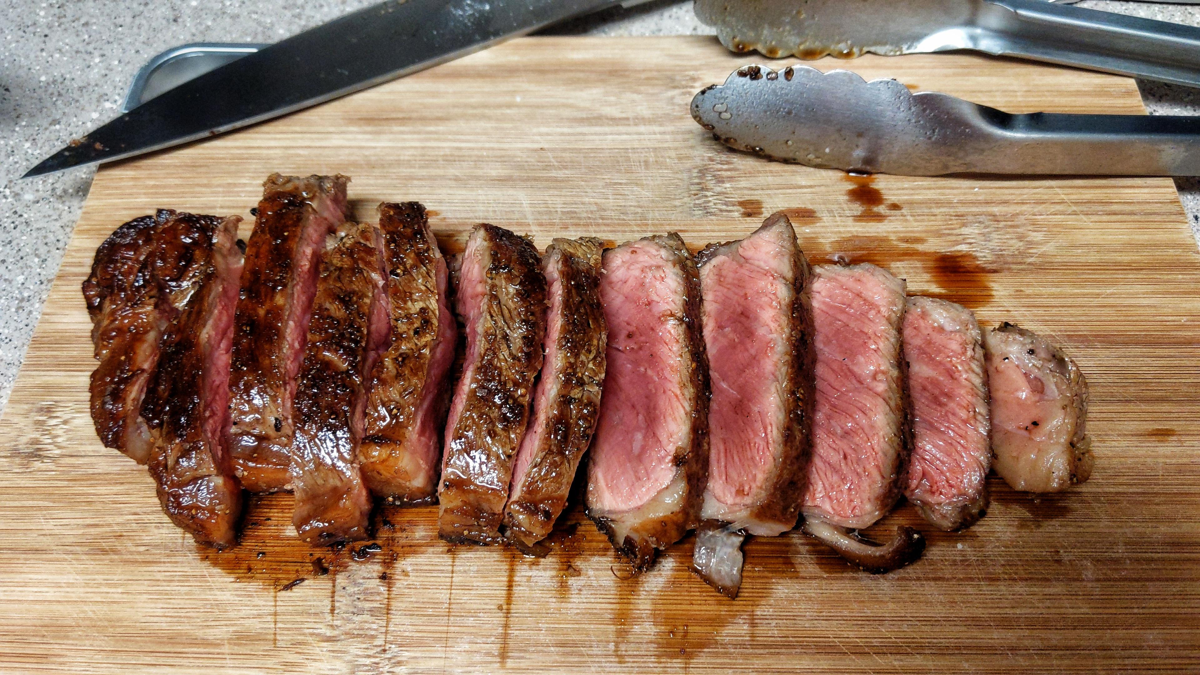 [Homemade] Cast Iron Pan Seared New York Strip Steak Medium Rare r/food