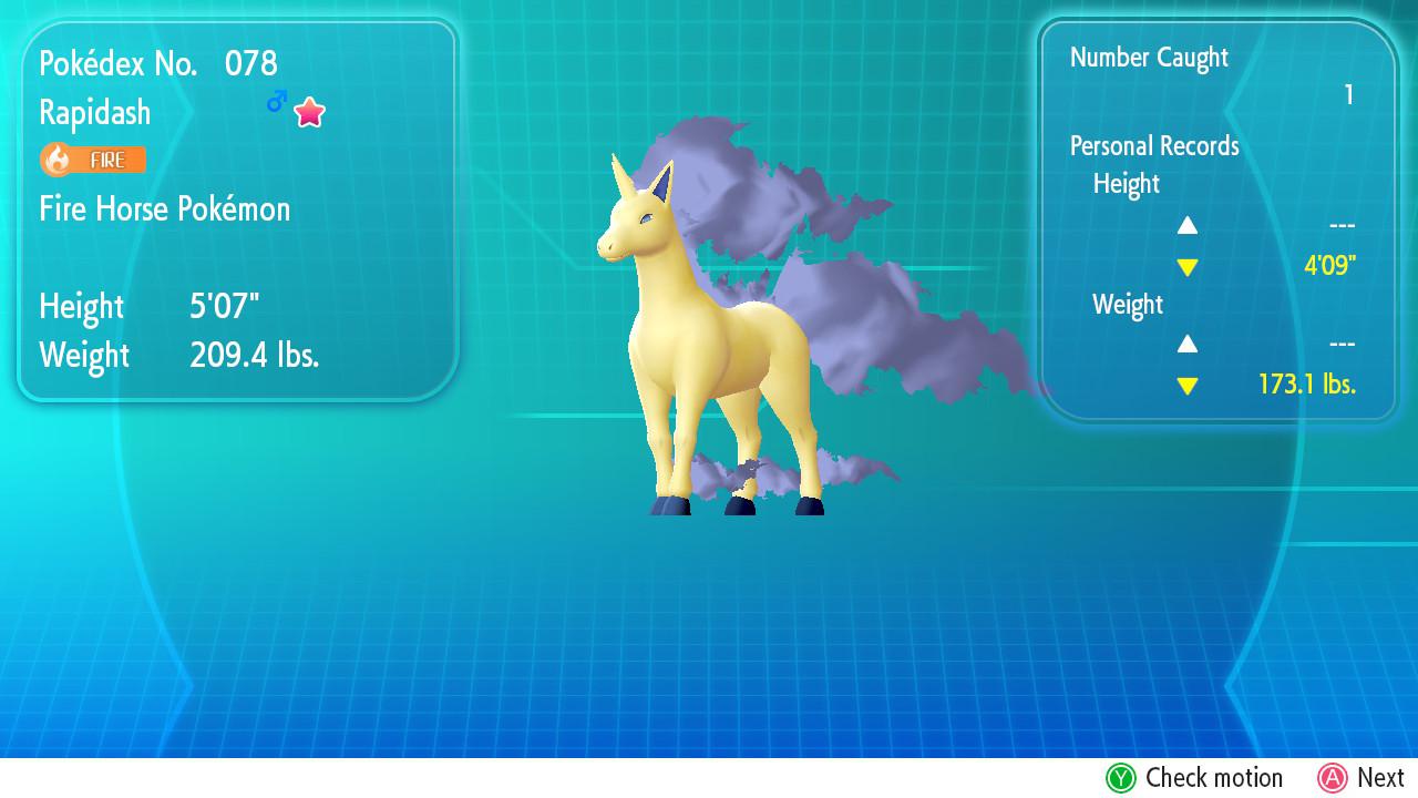 Shiny 78/150, Shiny Rapidash r/PokemonLetsGo
