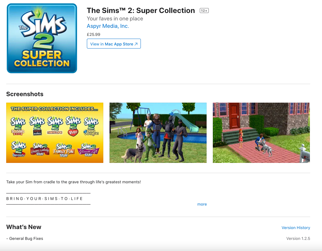 Did you know The Sims 2 is still for sale on Mac?! r/thesims