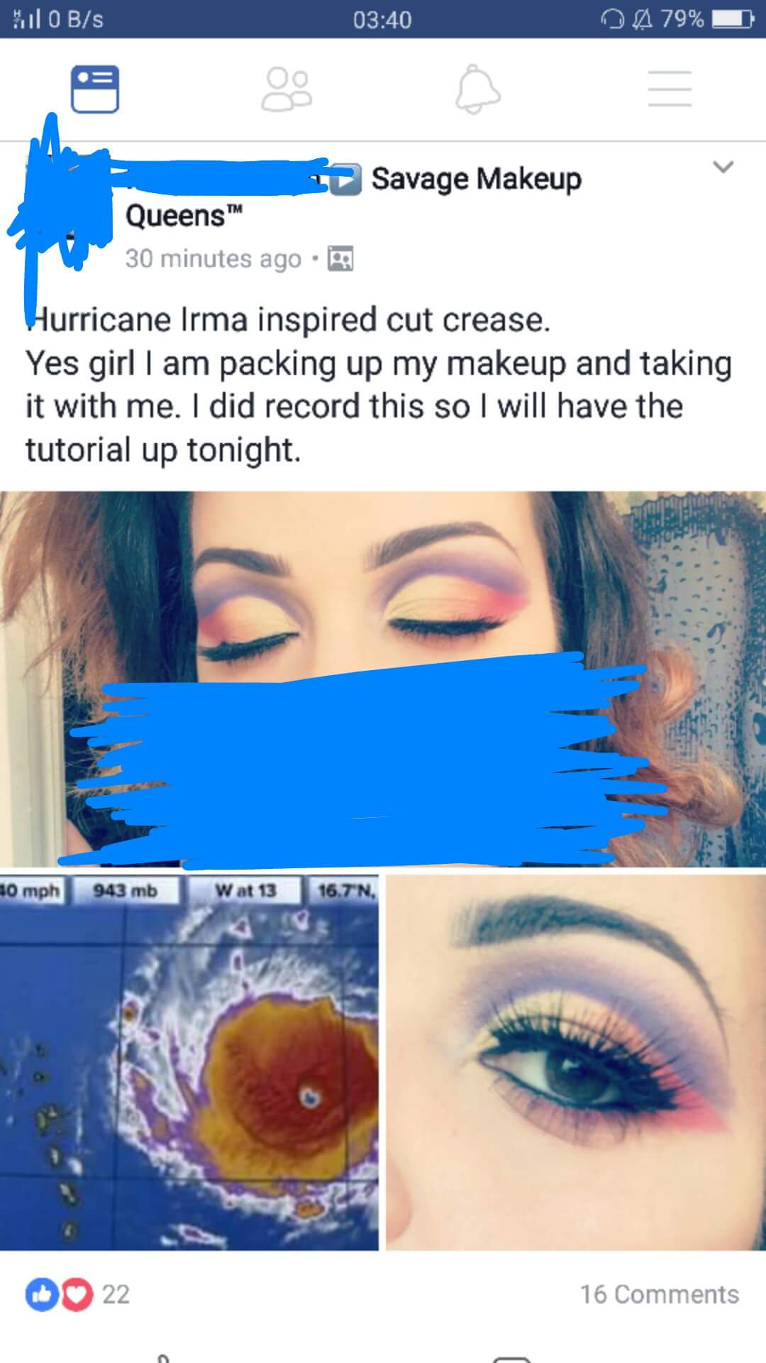 Hurricane 🌊 ⚡☁Irma 💁 Inspired 😏 Makeup 😍🙏💅💋👅👀💖💦 r/muacirclejerk