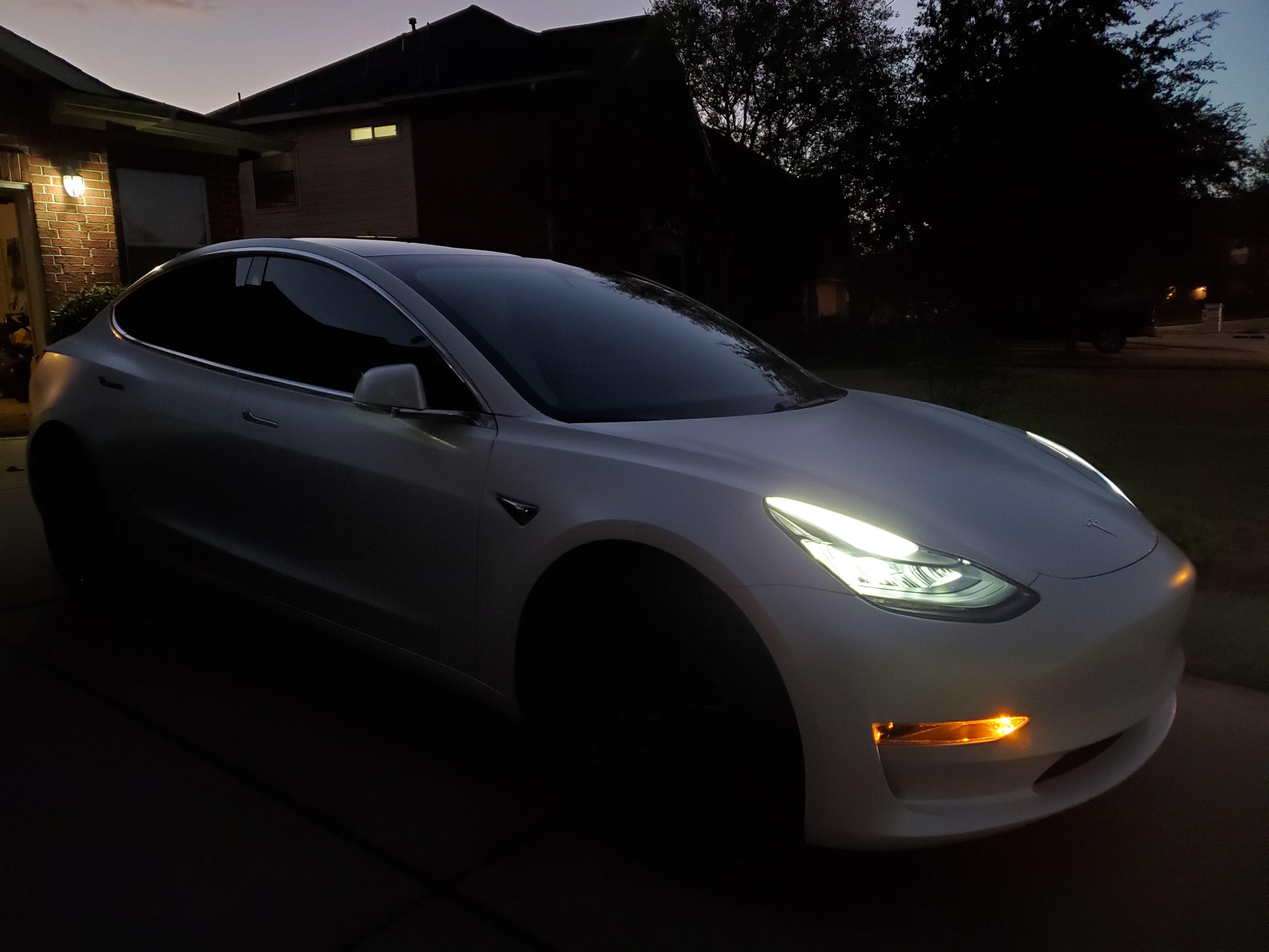 Without fog light, SR+ still looks awesome at night. TeslaModel3