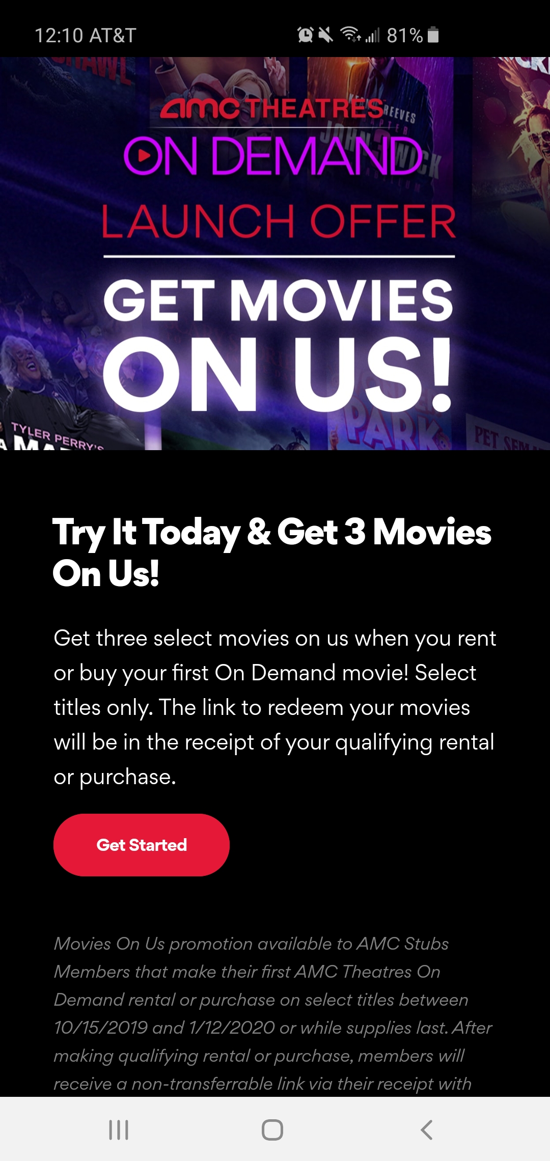 3 Free Movie Rentals After First ondemand purchase r/AMCsAList