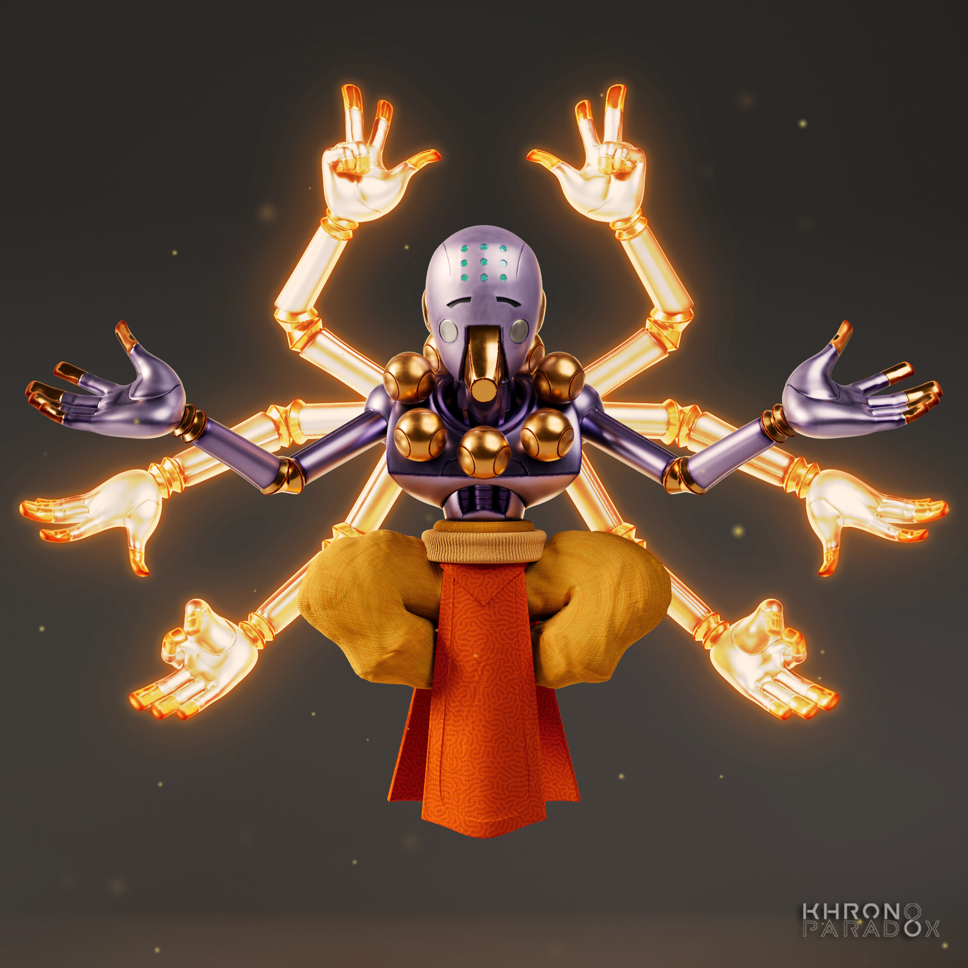 Zenyatta (Overwatch) 3d model by me based on art by mostly_ghostly