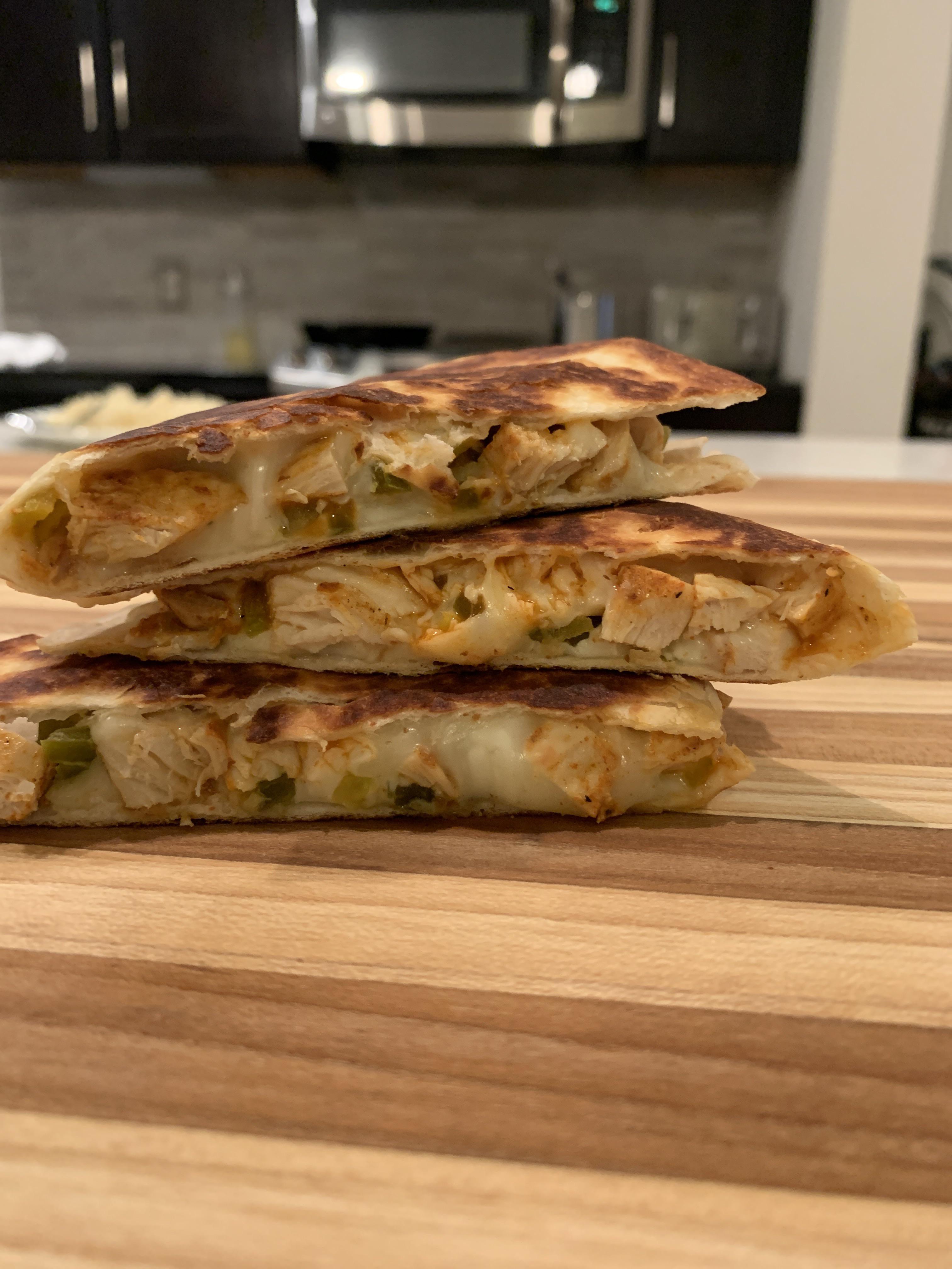 Chicken, jalapeño and mozzarella quesadilla r/eatsandwiches
