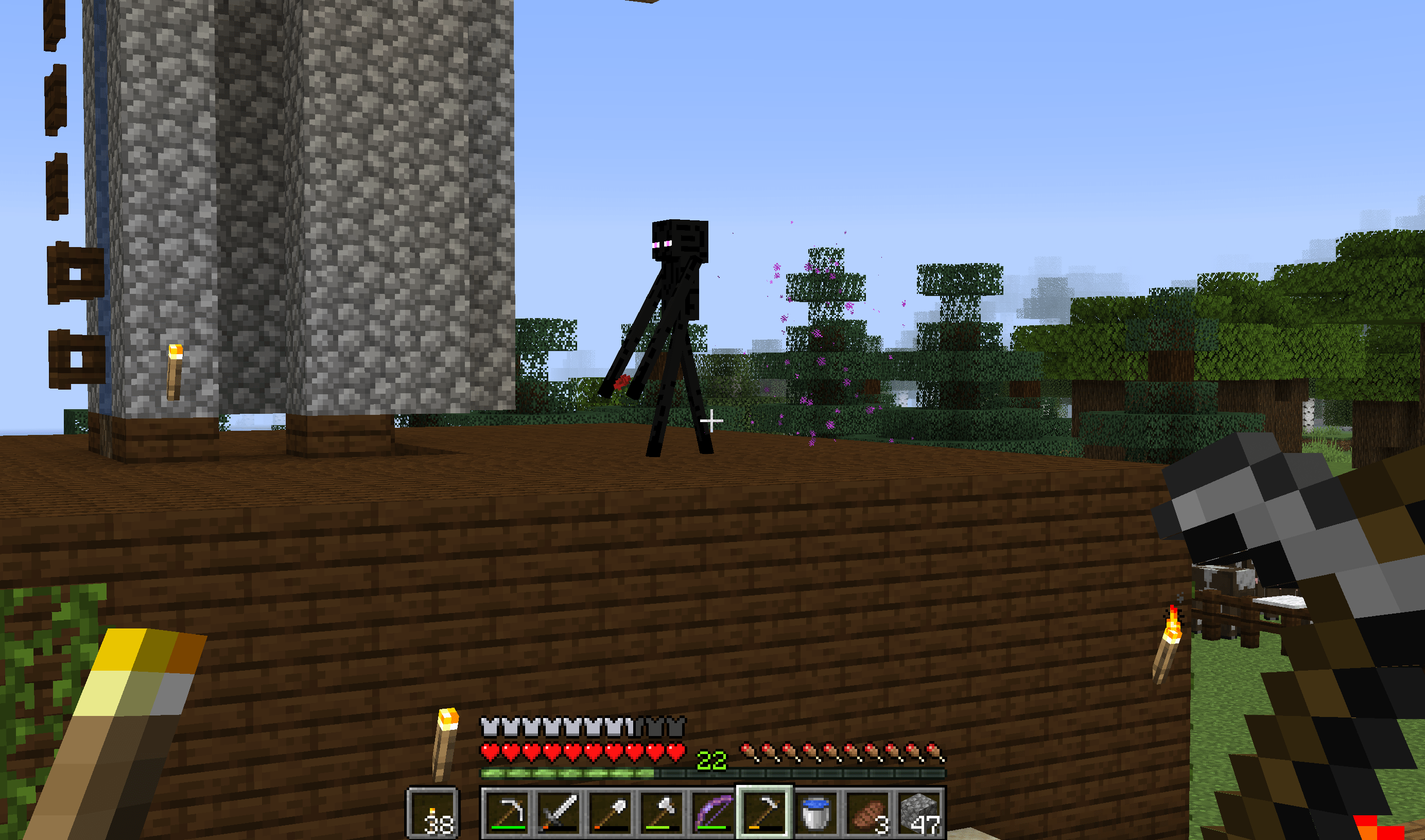Do Endermen have trouble teleporting from bottom slabs? He's been up there for a long time r