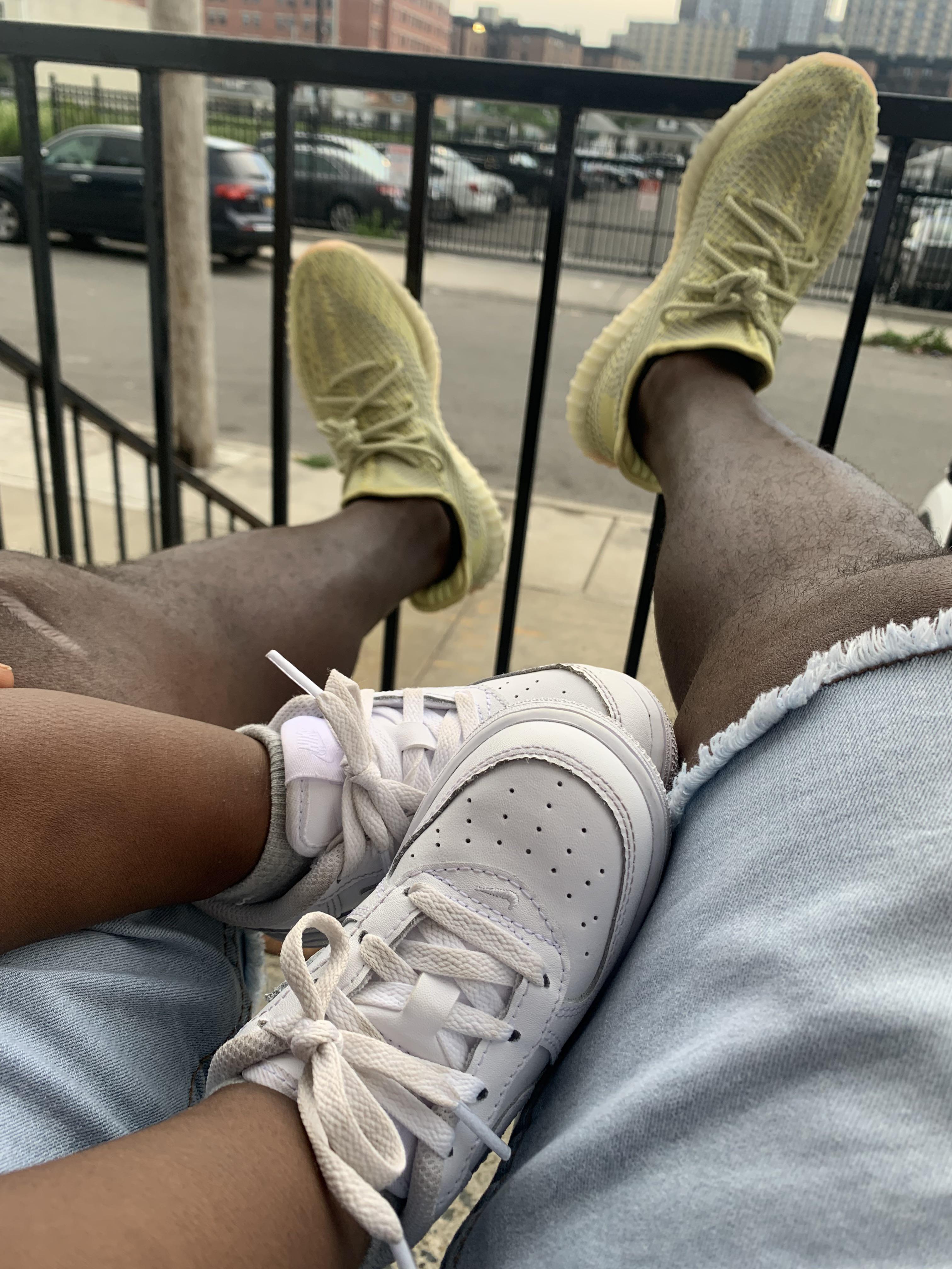 Feet kicked up with my 9 Reps and my lil man r/Repsneakers