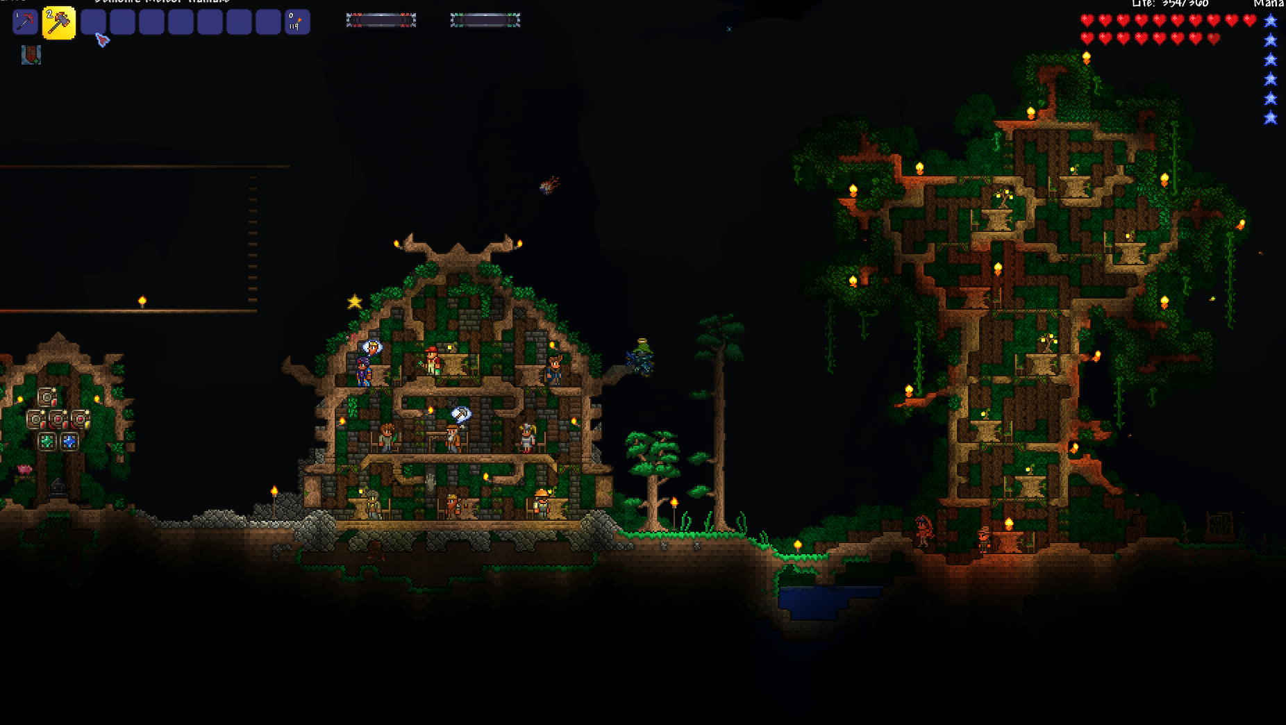 "Living Wood" (ill optimize the lighting for he house aswell) r/Terraria