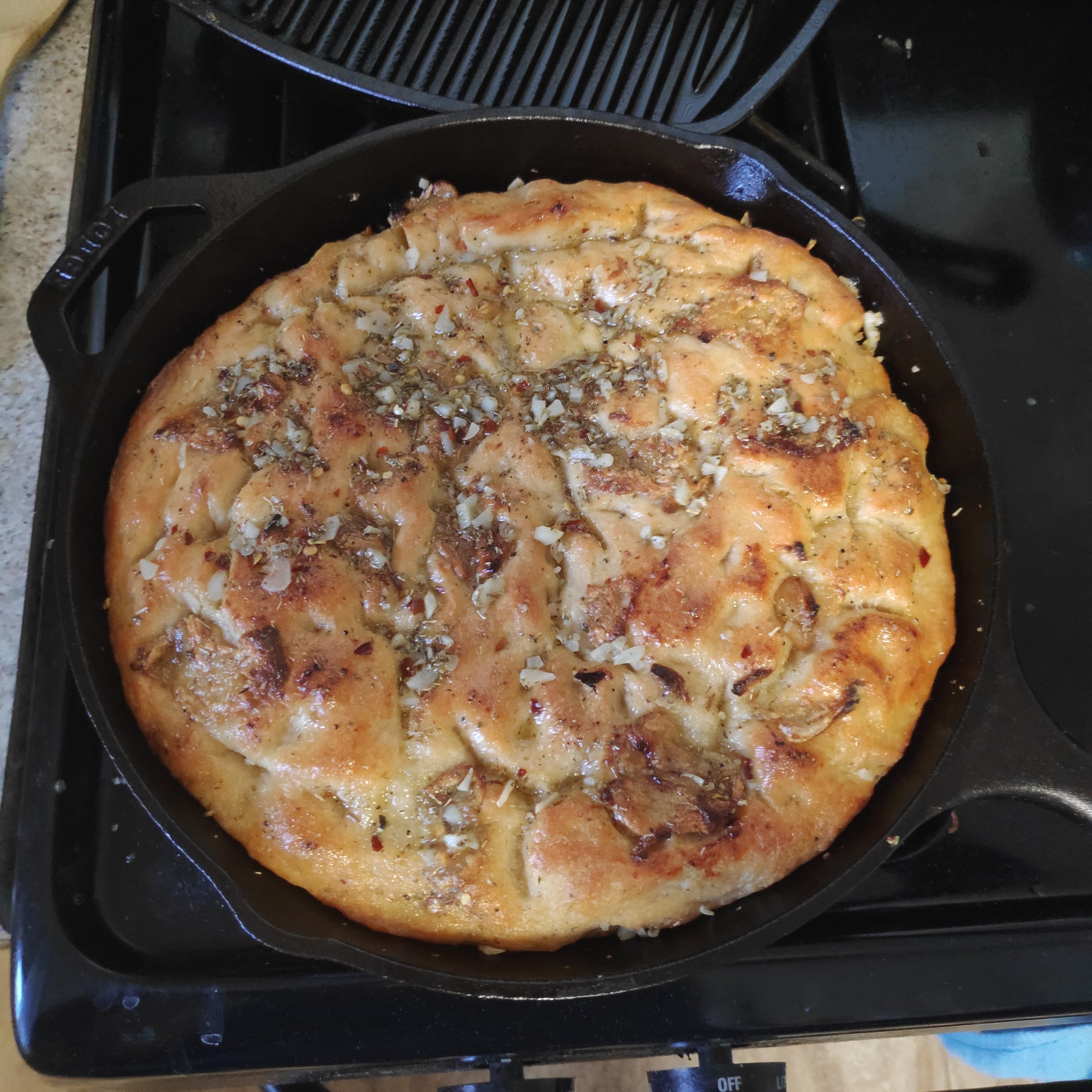 Roasted garlic focaccia r/Baking