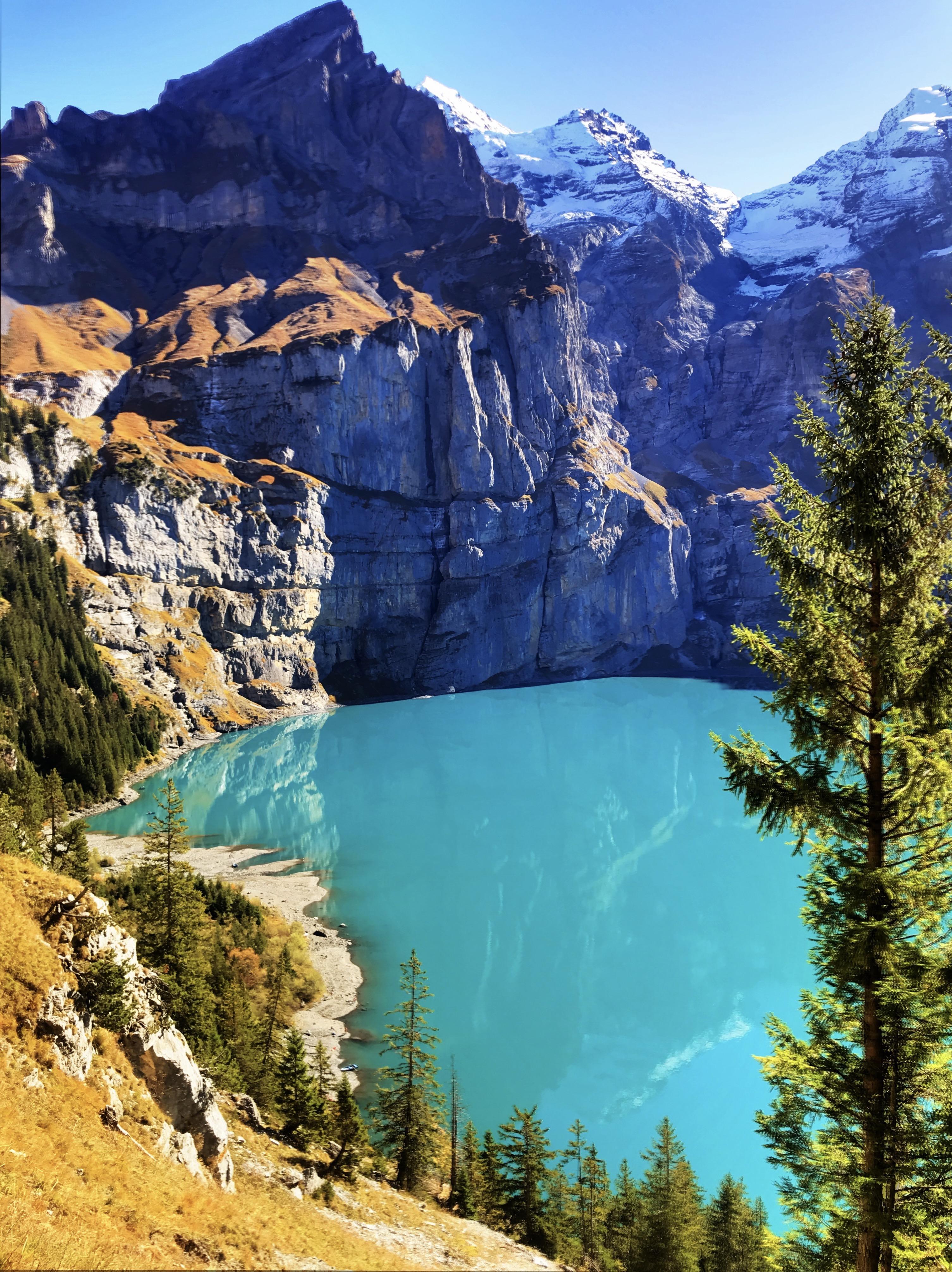 The Oeschinensee Lake in Switzerland was just crazy blue last weekend