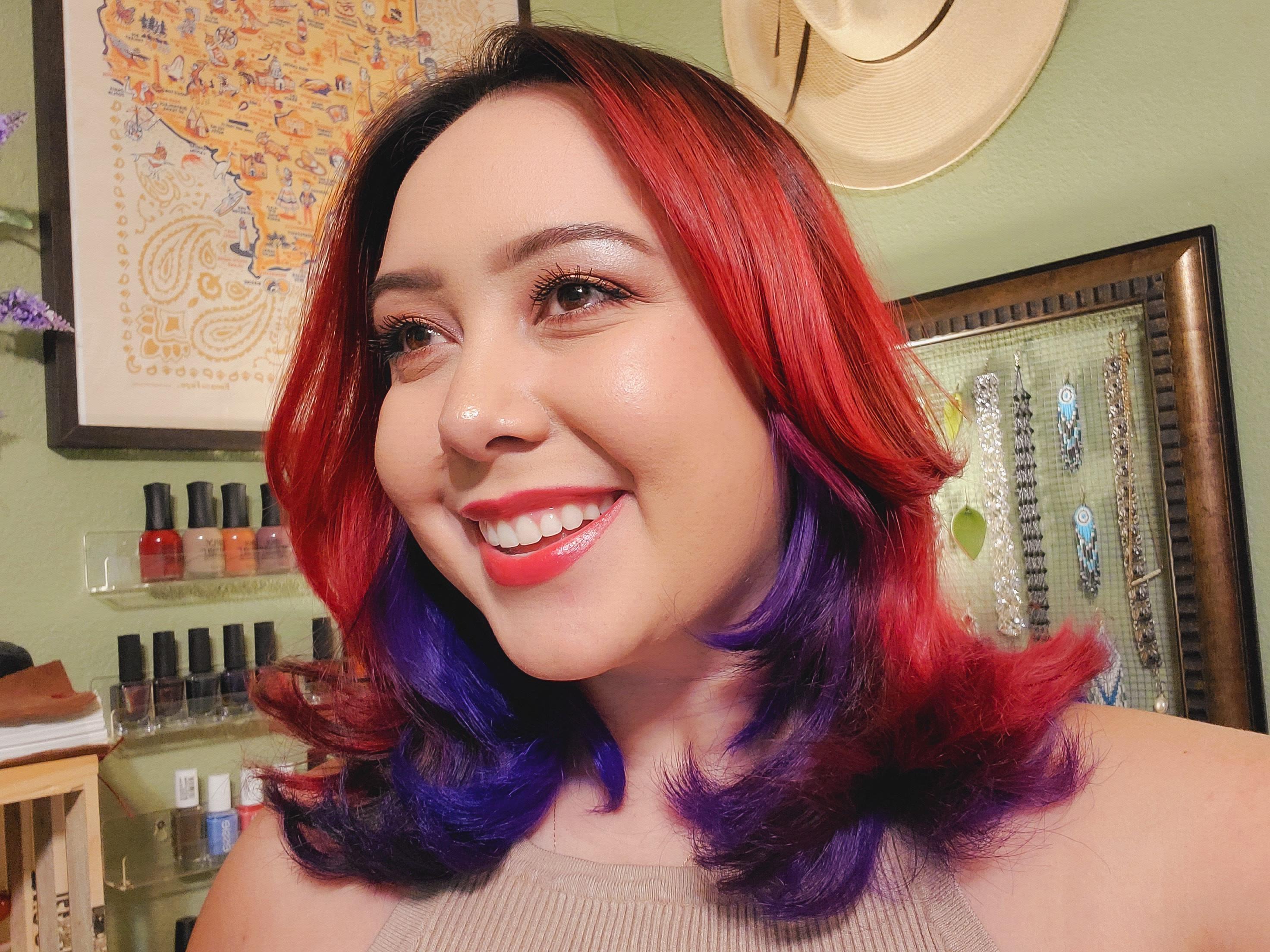 Couldn't decide between violet and red so I chose both! r/HairDye